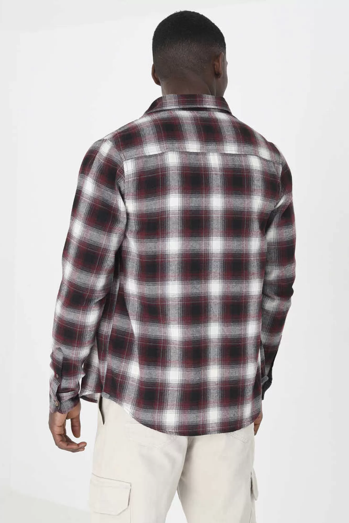 Brave Soul Camisa Aos Quadrados Com Bolso