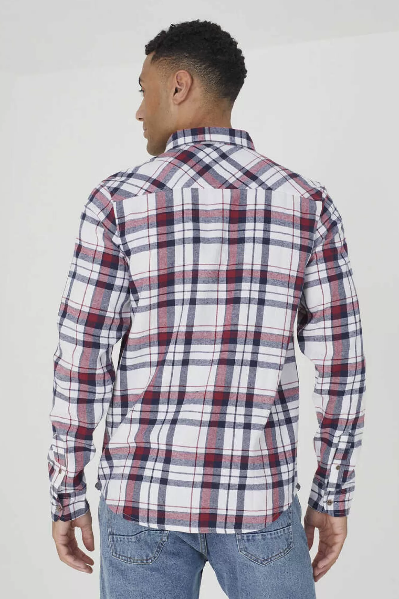 Brave Soul Camisa Aos Quadrados Com Bolso