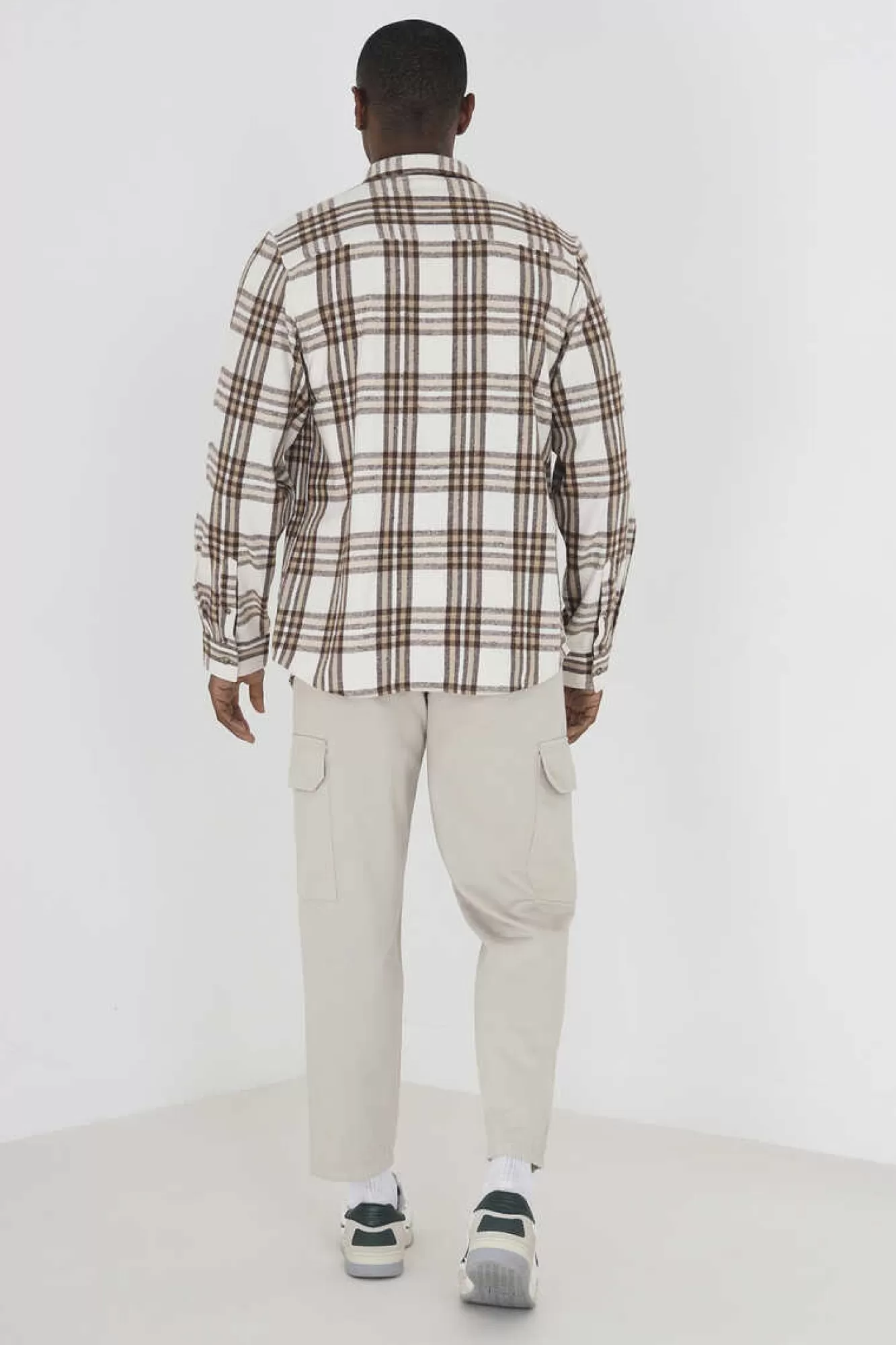 Brave Soul Camisa Aos Quadrados Com Dois Bolsos