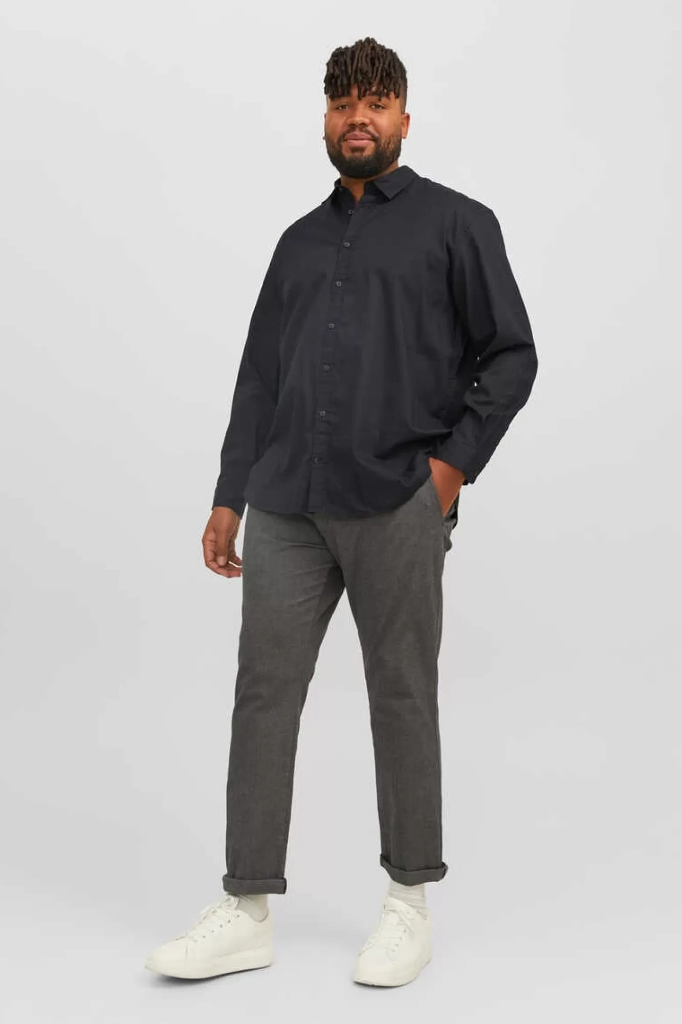 Jack & Jones PLUS Camisa De Sarja Xadrez Loose Fit Plus