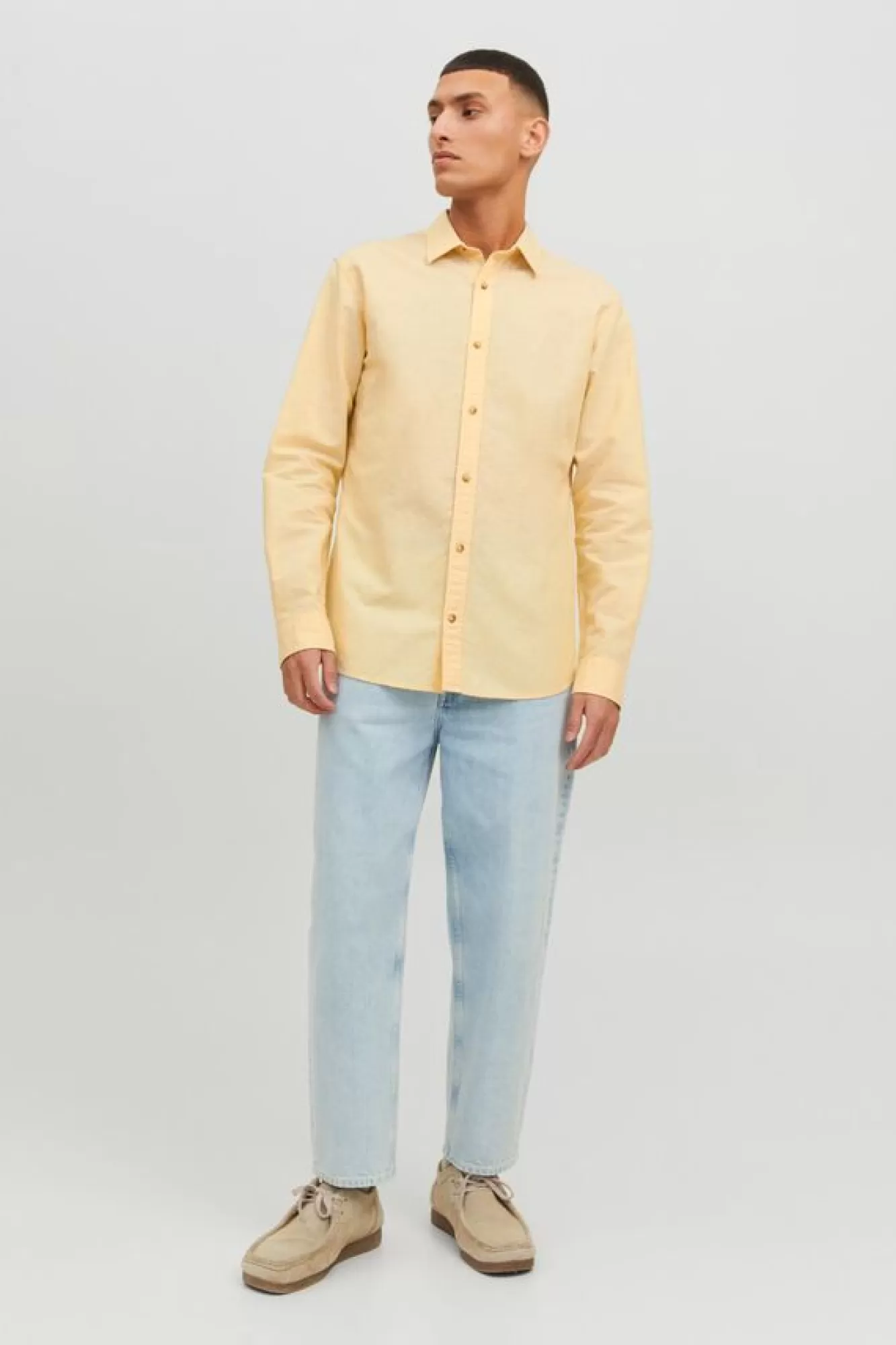 Jack & Jones Camisa Linho De Manga Comprida