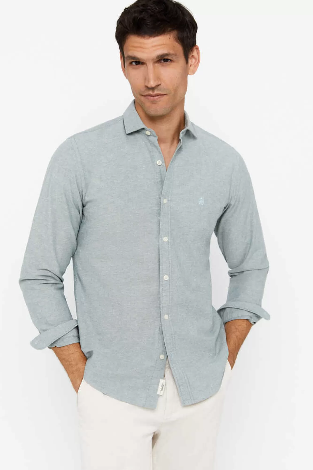 Cortefiel Camisa Oxford Liso Corte Slim