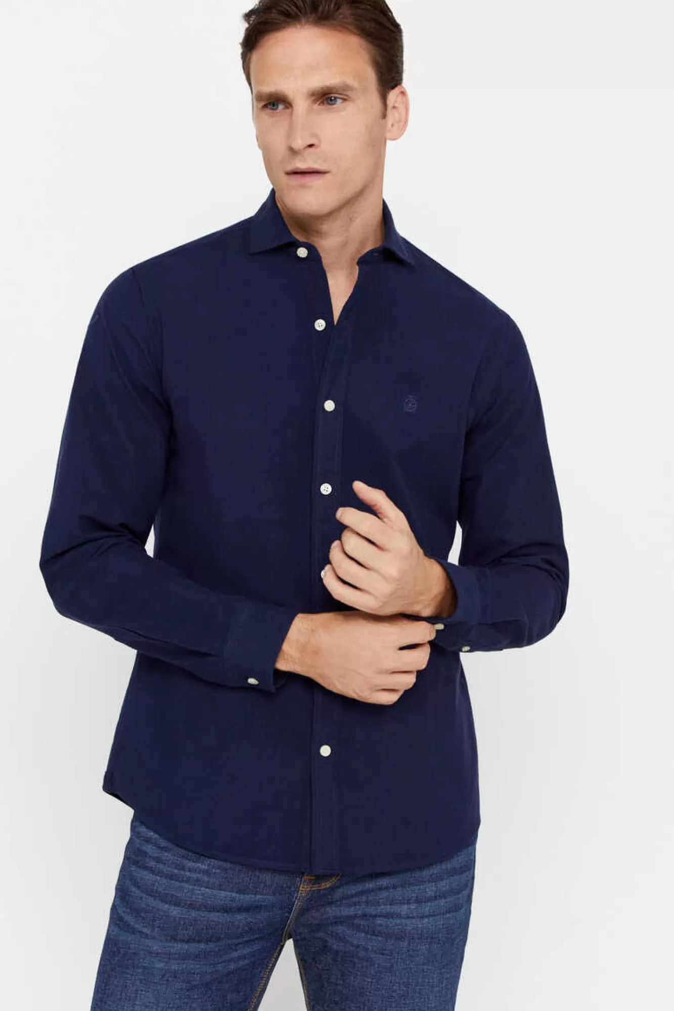 Cortefiel Camisa Oxford Liso Corte Slim