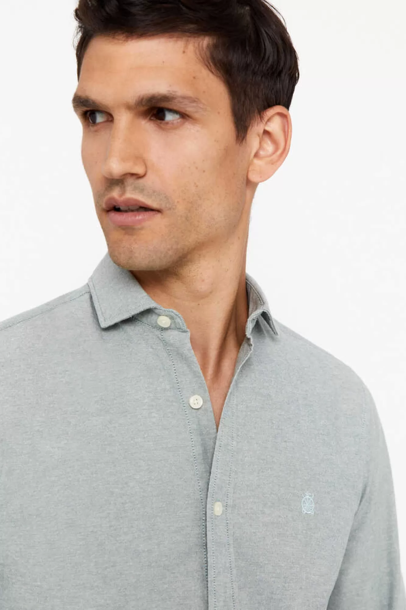 Cortefiel Camisa Oxford Liso Corte Slim