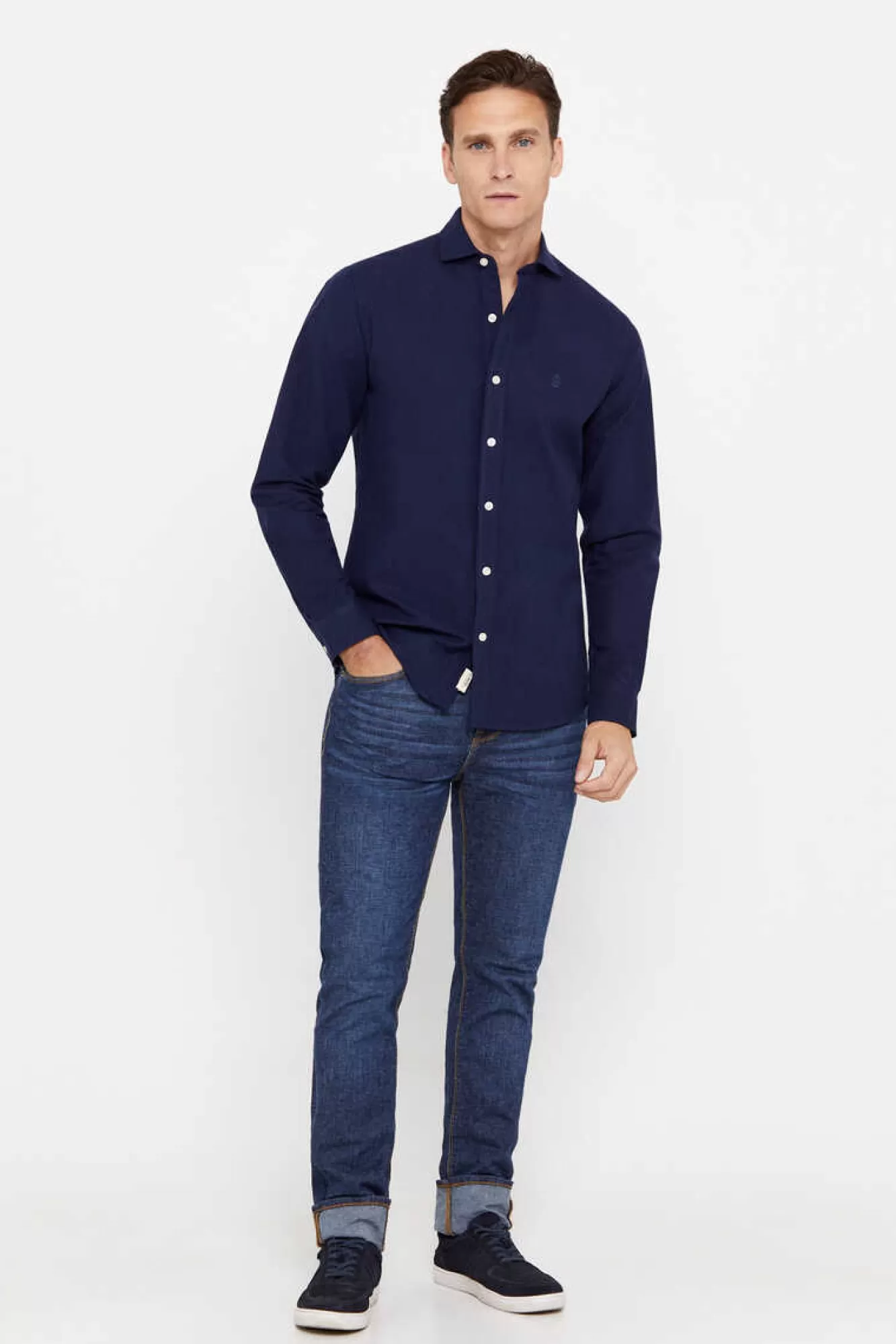 Cortefiel Camisa Oxford Liso Corte Slim