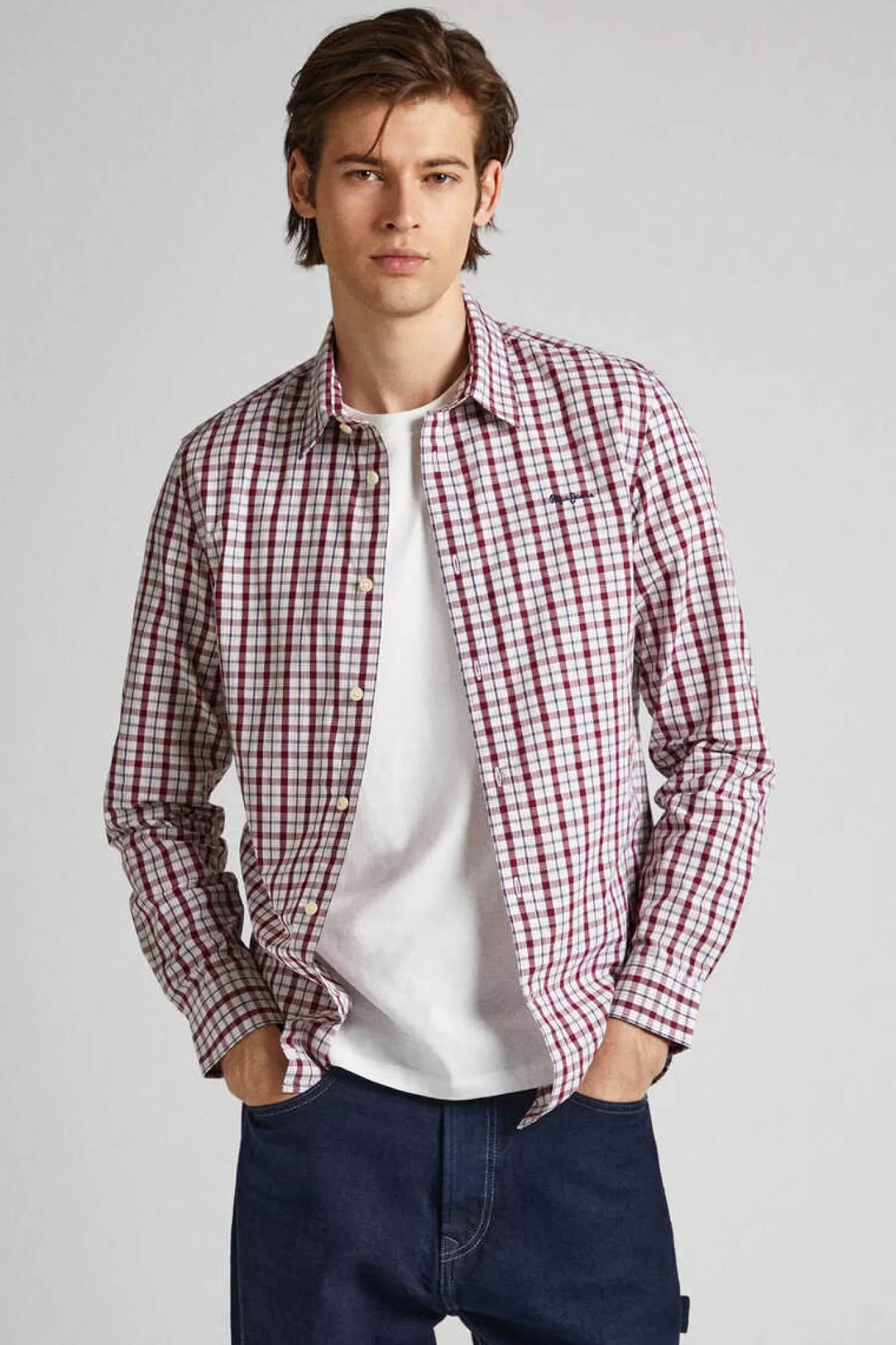 Pepe Jeans Camisa Popelina Quadrados Fit Slim