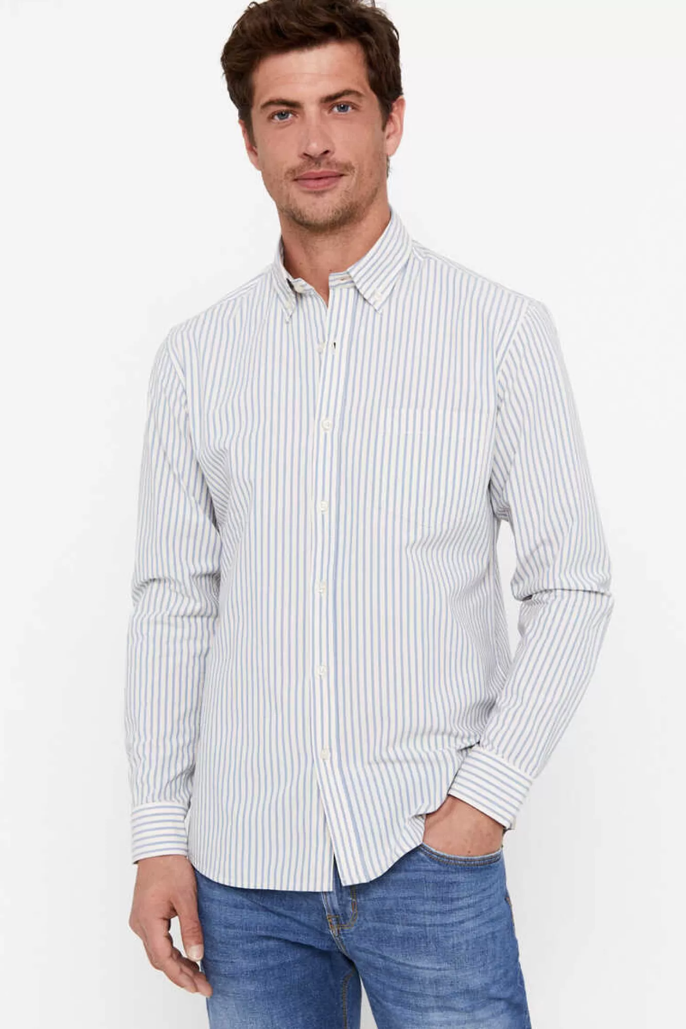 Cortefiel Camisa Riscas Facil De Engomar