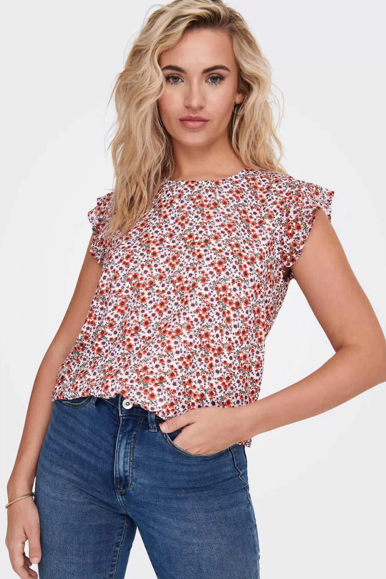 Only Camisa Sem Mangas Com Gola Redonda