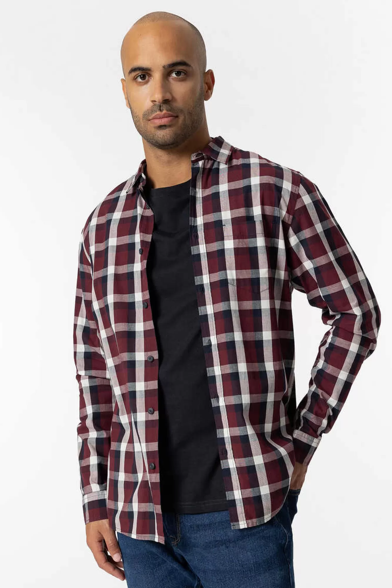 Tiffosi Camisa Slim Fit Popelina Xadrez