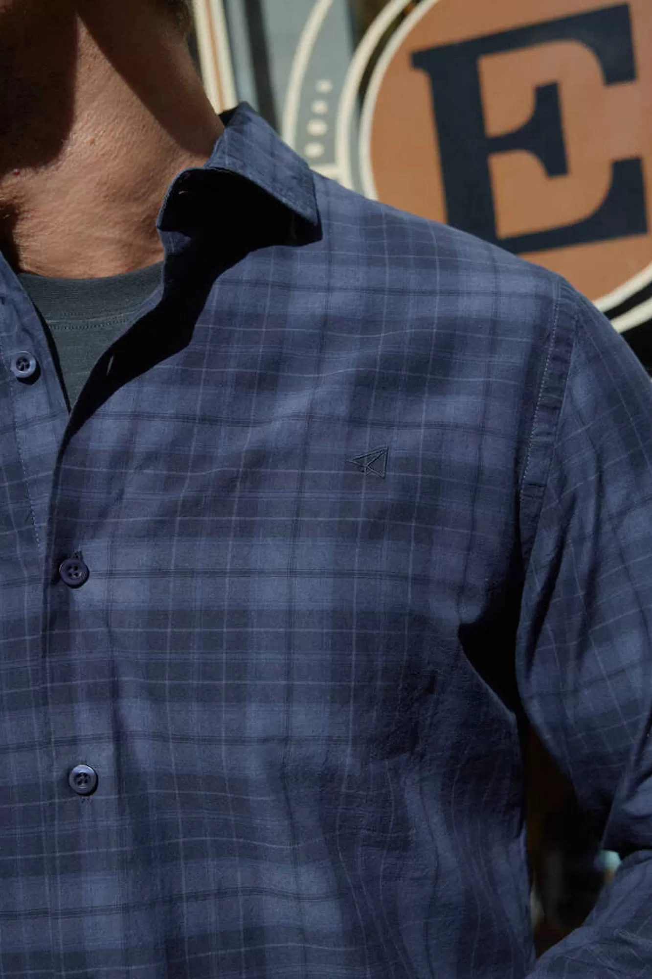 Ooto Camisa Xadrez Lavada Slim Fit
