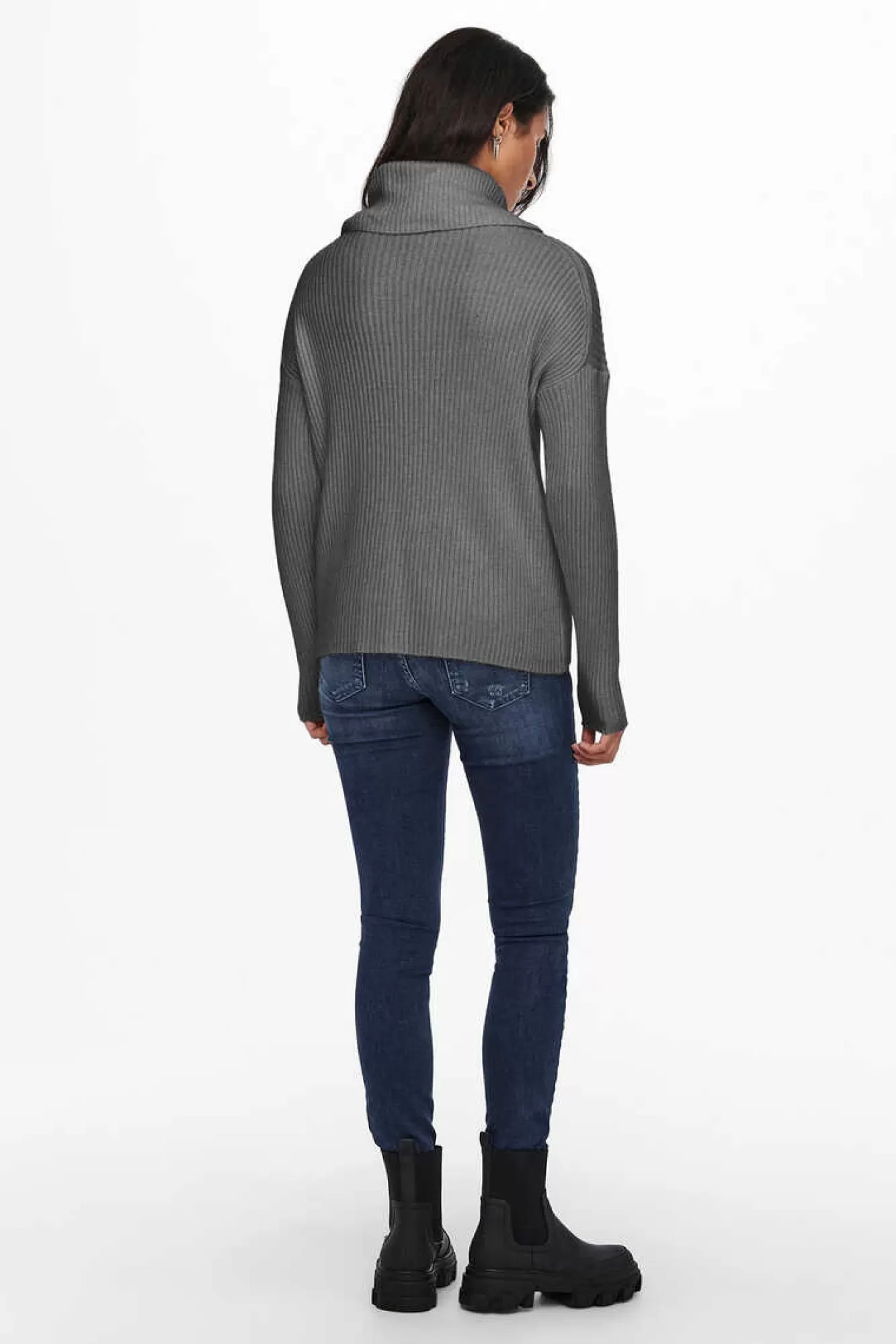 Only Camisola Assimetrica Com Gola Tartaruga