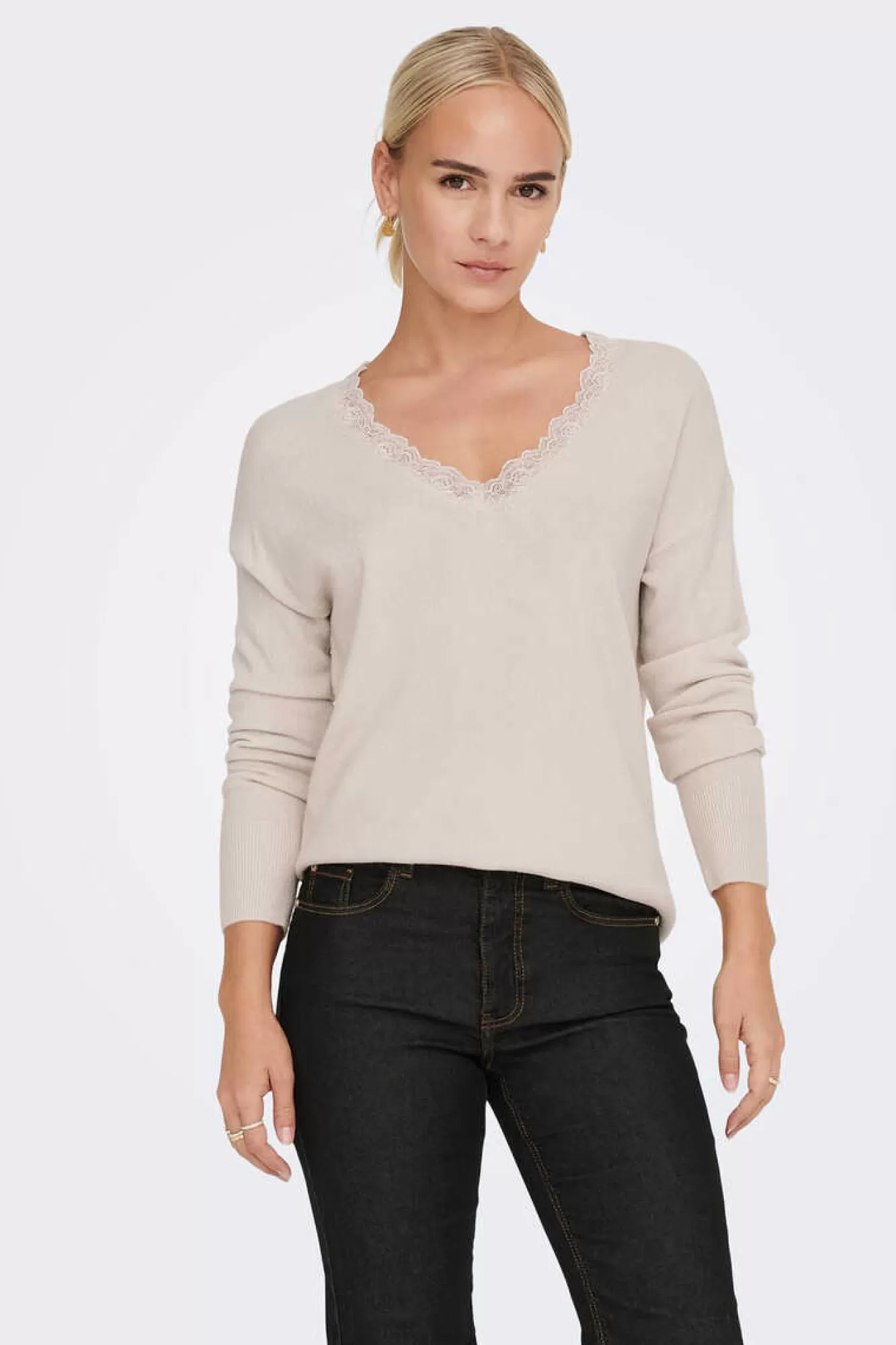 Only Camisola Bico Gola De Renda