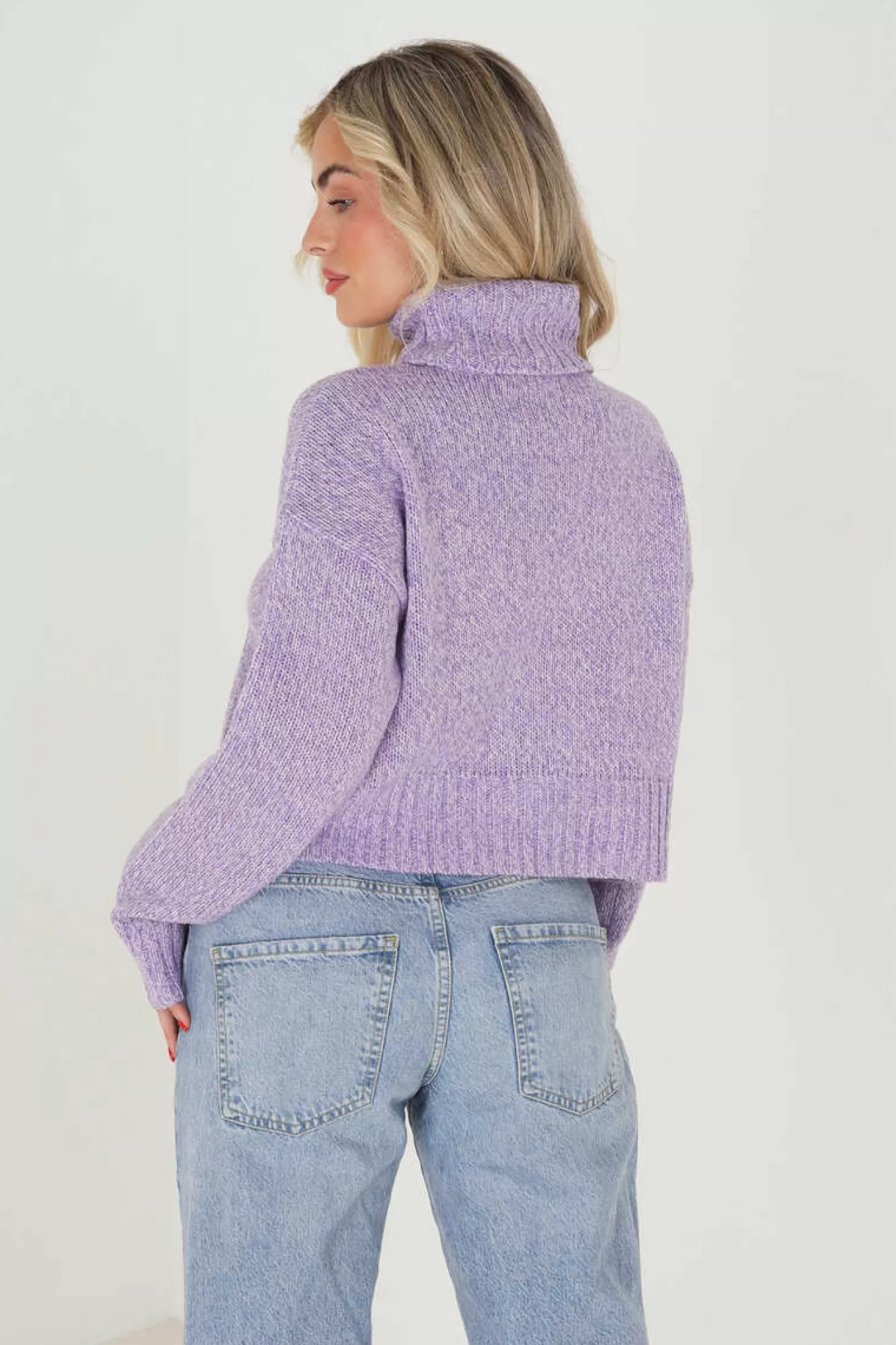 Brave Soul Camisola Cropped Jaspeada Com Gola Alta