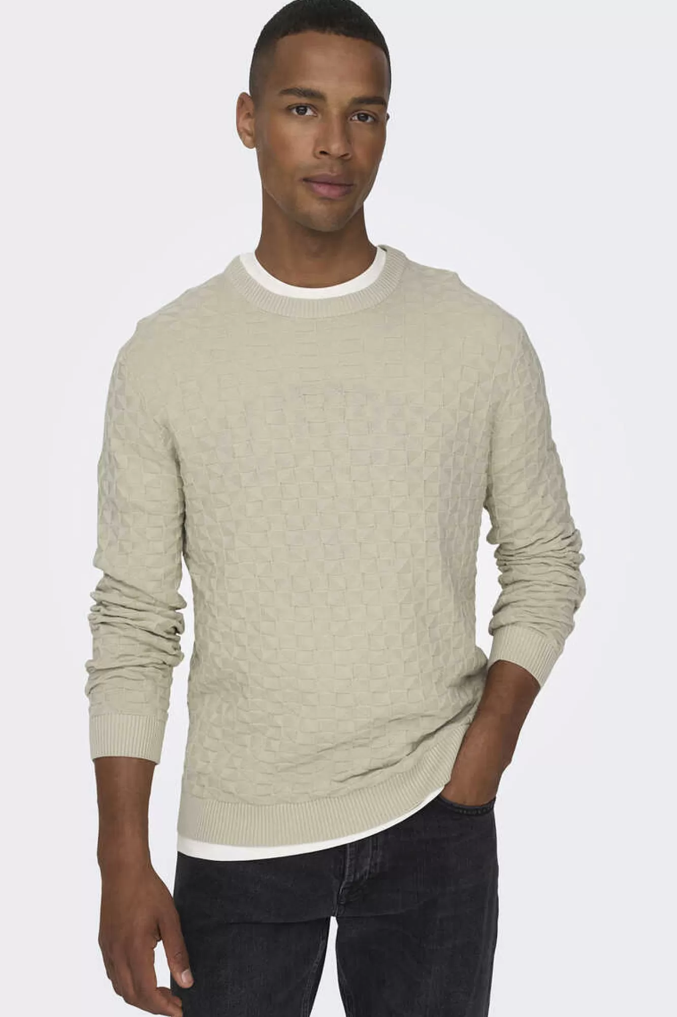 Only & Sons Camisola Gola Redonda Textura