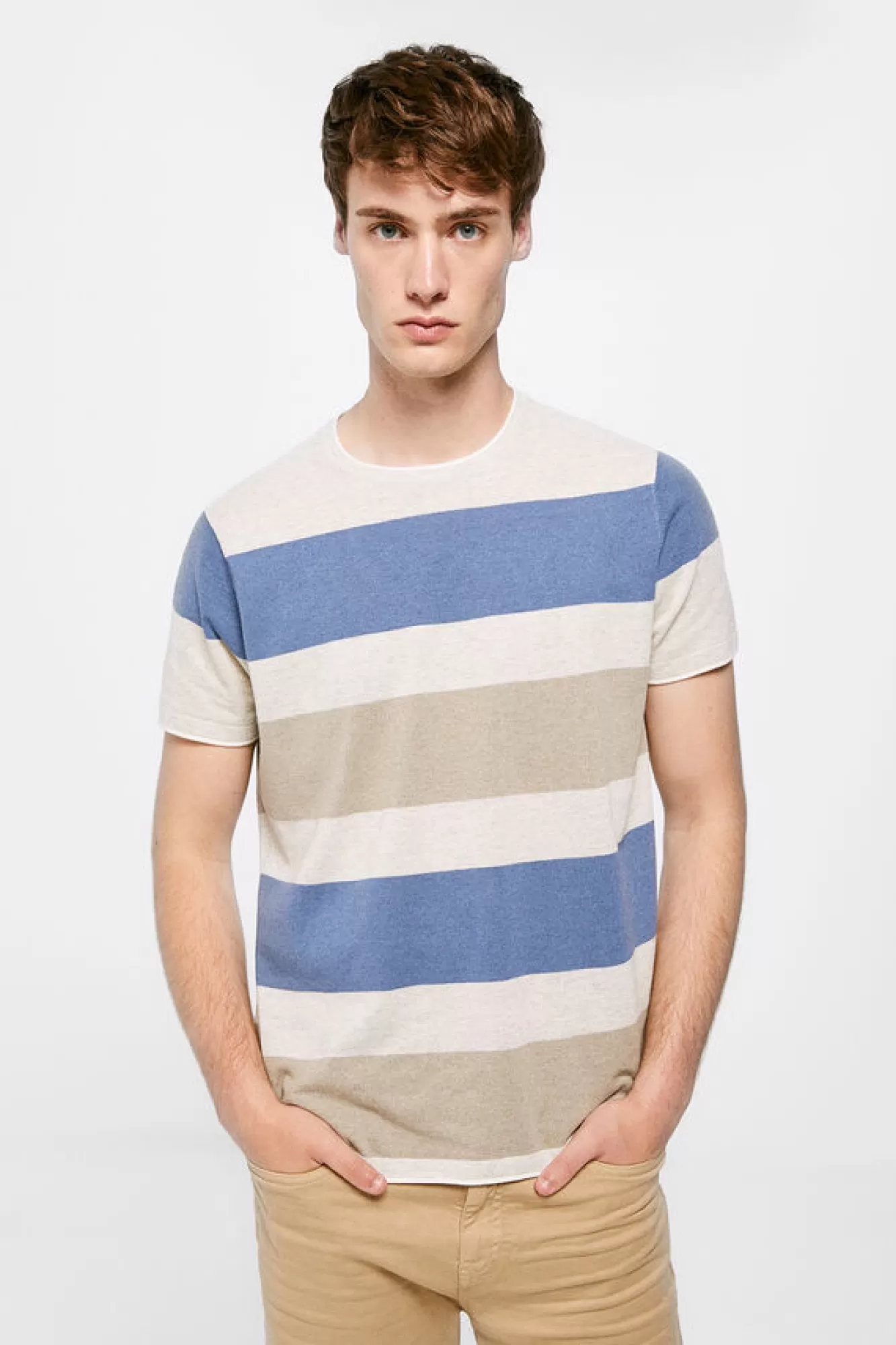 * Camisola Manga Curtas Riscas