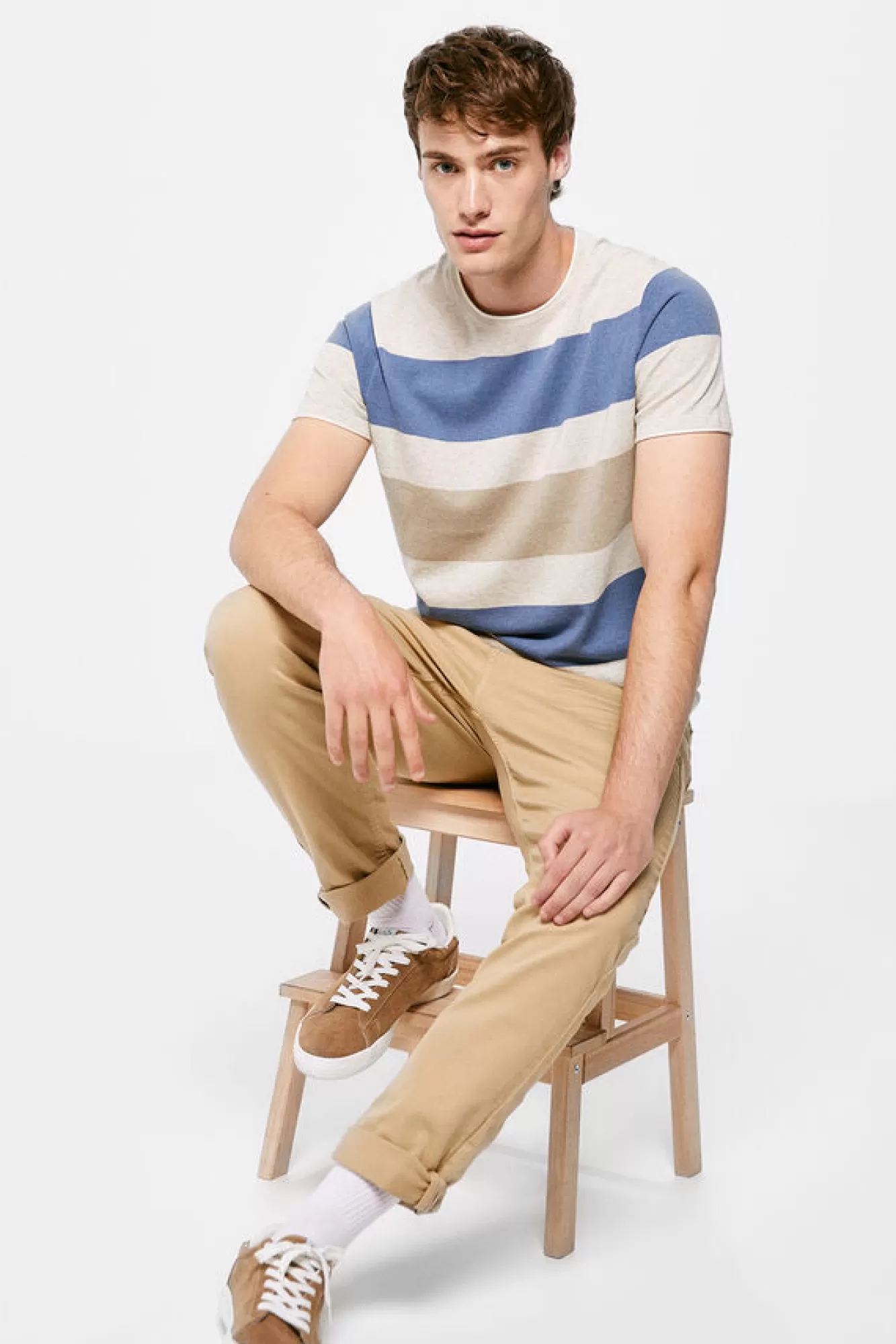 * Camisola Manga Curtas Riscas