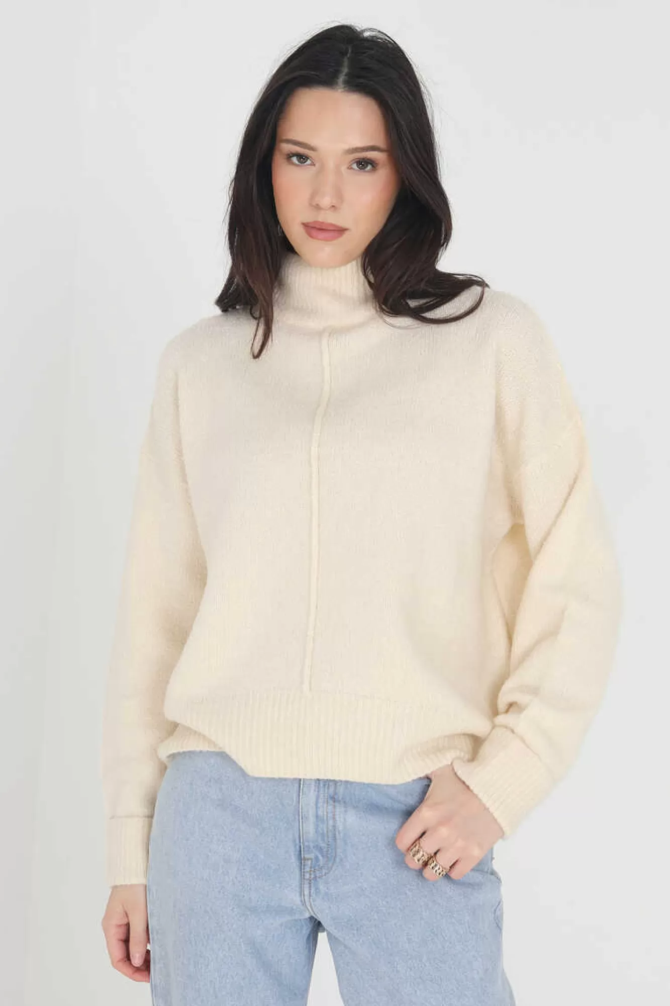 Brave Soul Camisola Oversize Com Gola Em Funil