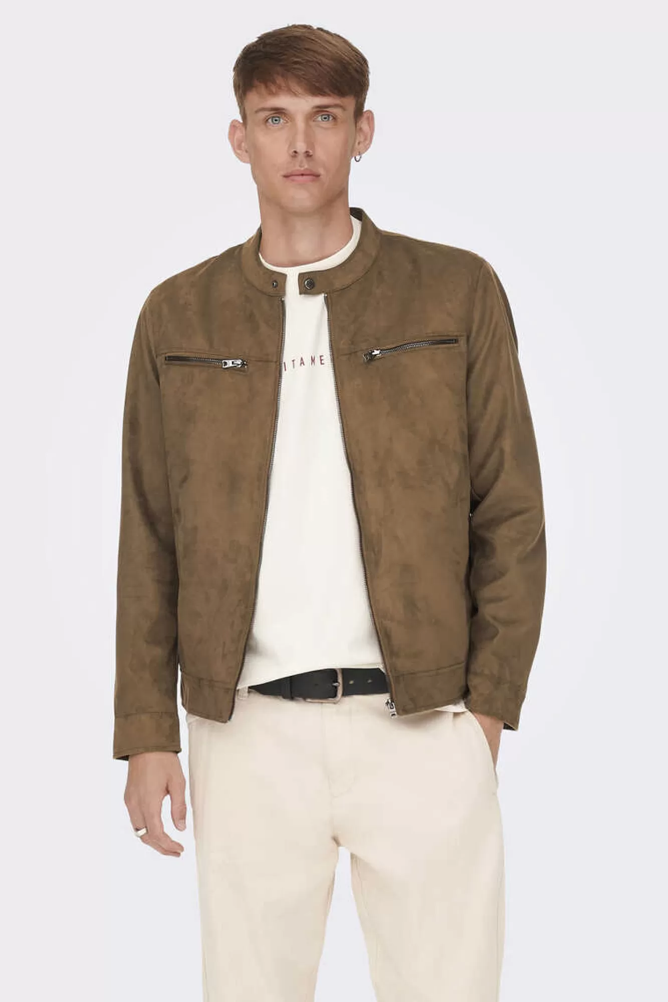 Only & Sons Casaco Biker Efeito Camurca