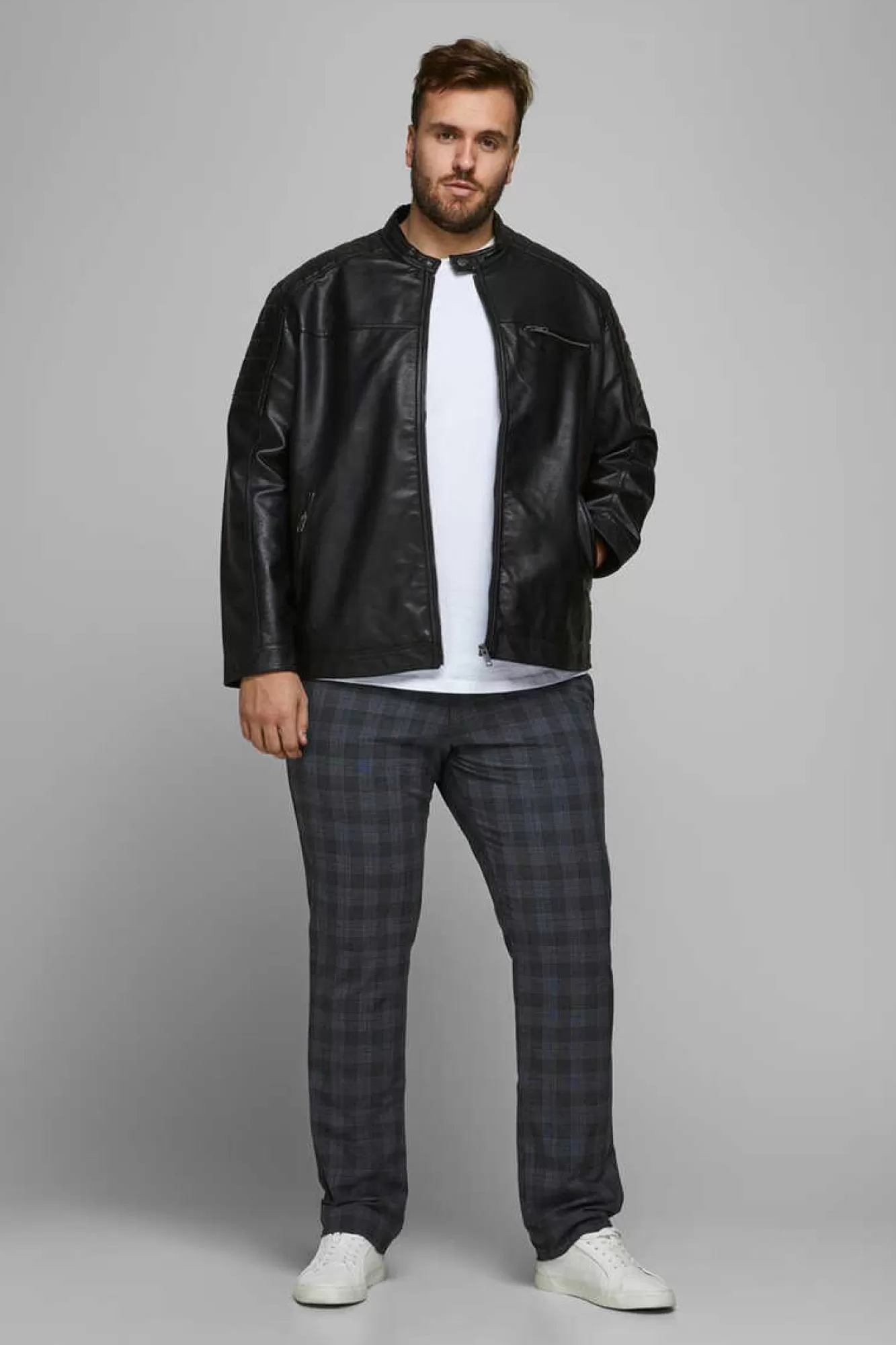 Jack & Jones PLUS Casaco Biker Efeito Pele Plus