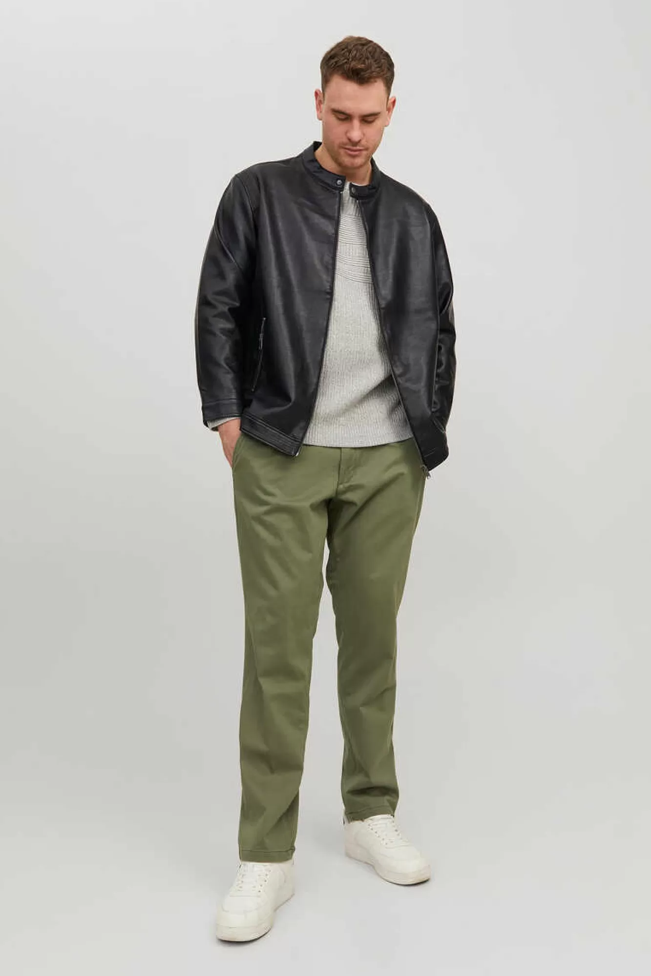 Jack & Jones PLUS Casaco Biker Efeito Pele Plus