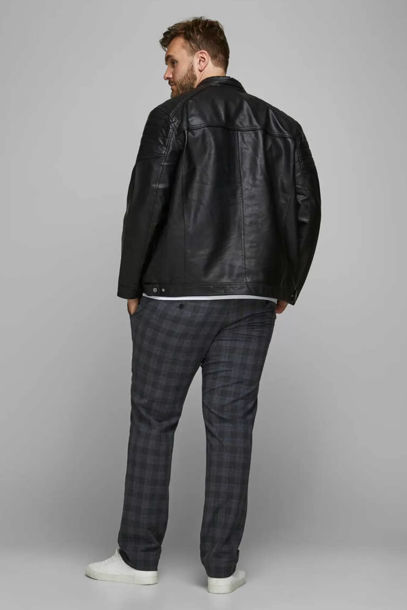 Jack & Jones PLUS Casaco Biker Efeito Pele Plus