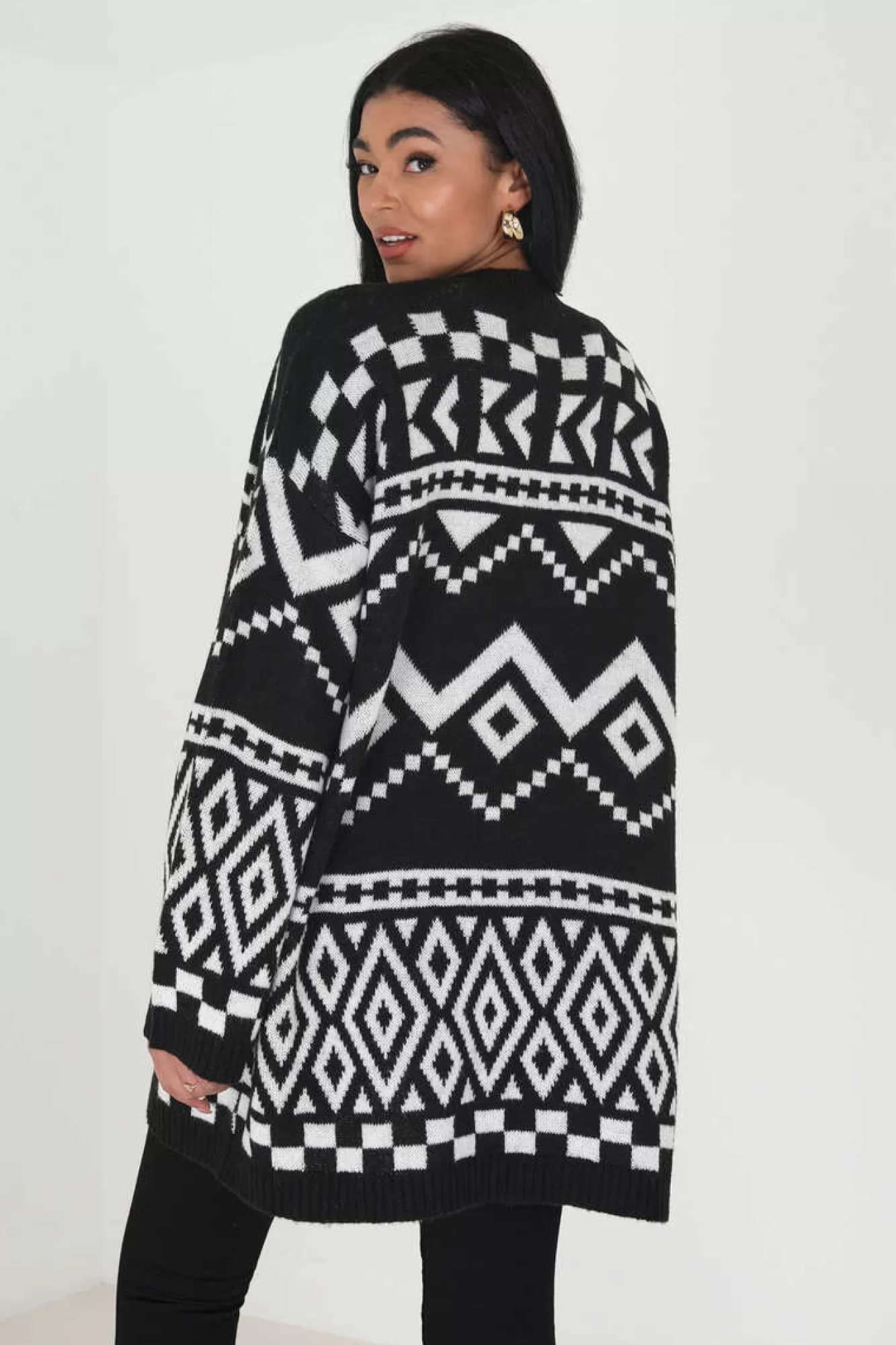 Brave Soul Casaco De Malha Em Jacquard Aberto
