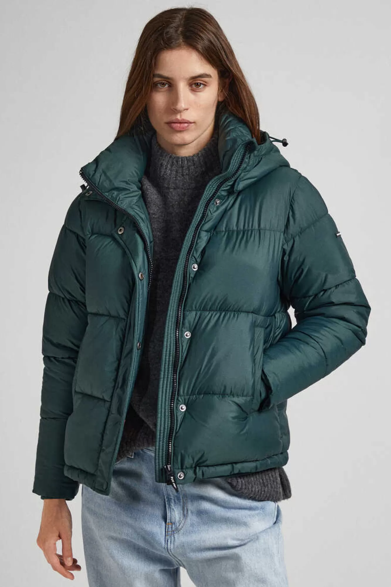 Pepe Jeans Casaco De Penas Acolchoado Capuz