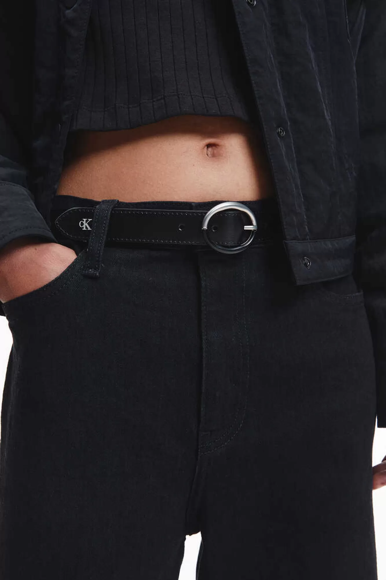 Calvin Klein Cinto Couro Com Logo