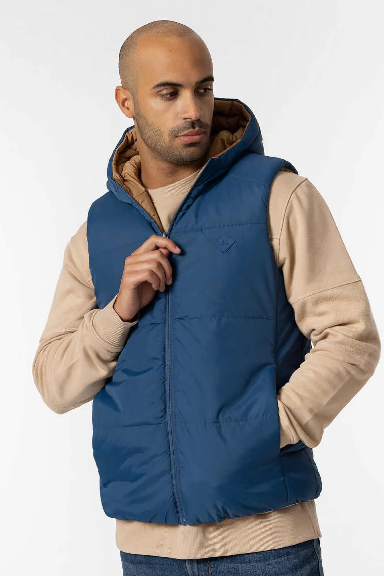 Tiffosi Colete Acolchoado Com Capuz Reversivel