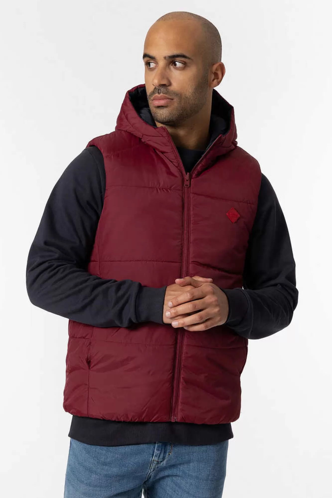 Tiffosi Colete Acolchoado Com Capuz Reversivel