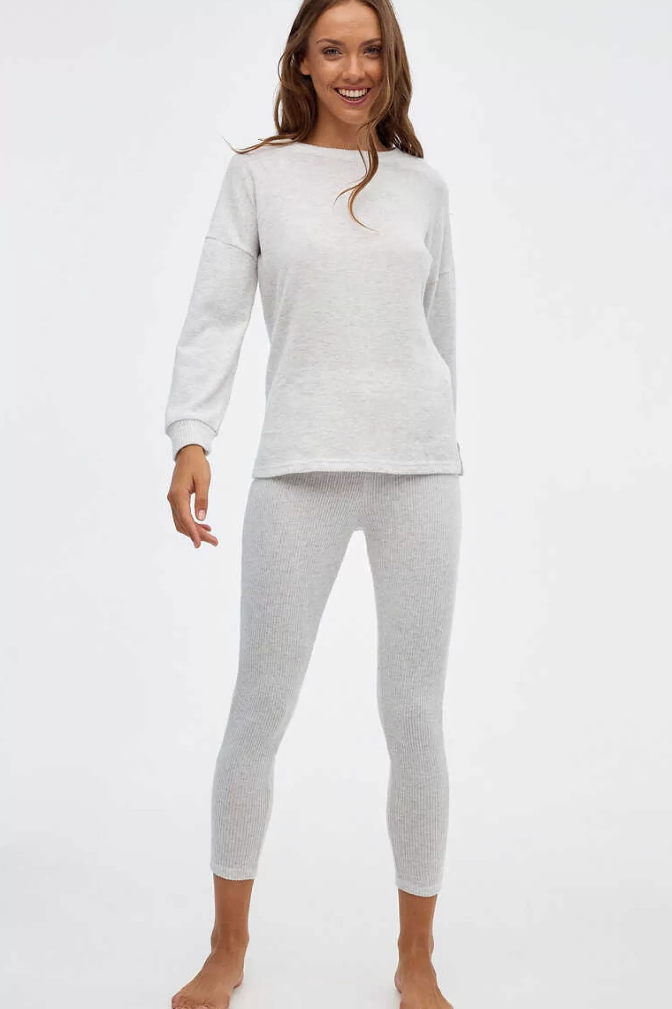 Inside Conjunto Pijama Tecido Canelado Mulher