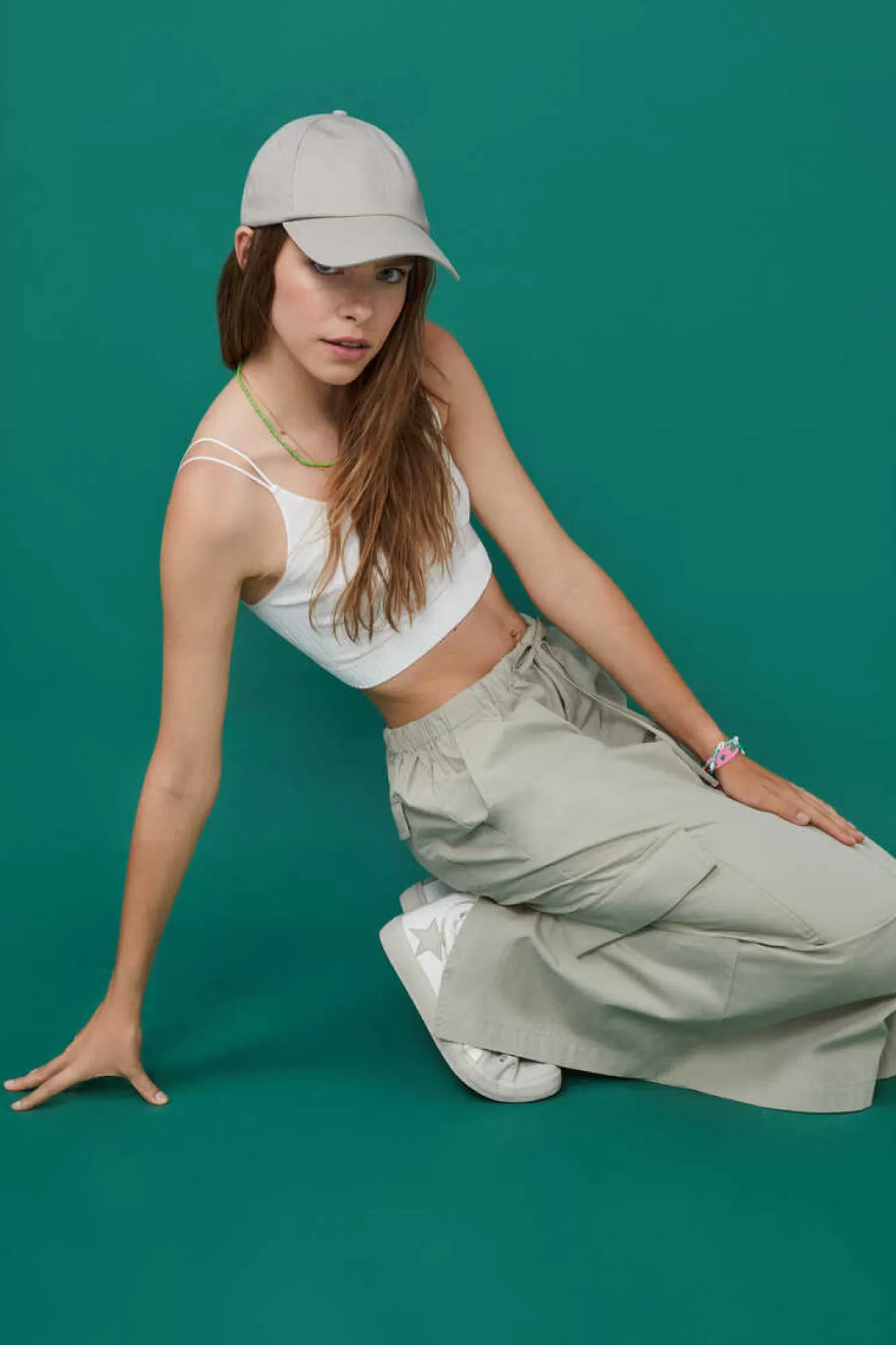 HI&BYE Crop Top Alcas Duplas Sem Costuras Azul-Claro