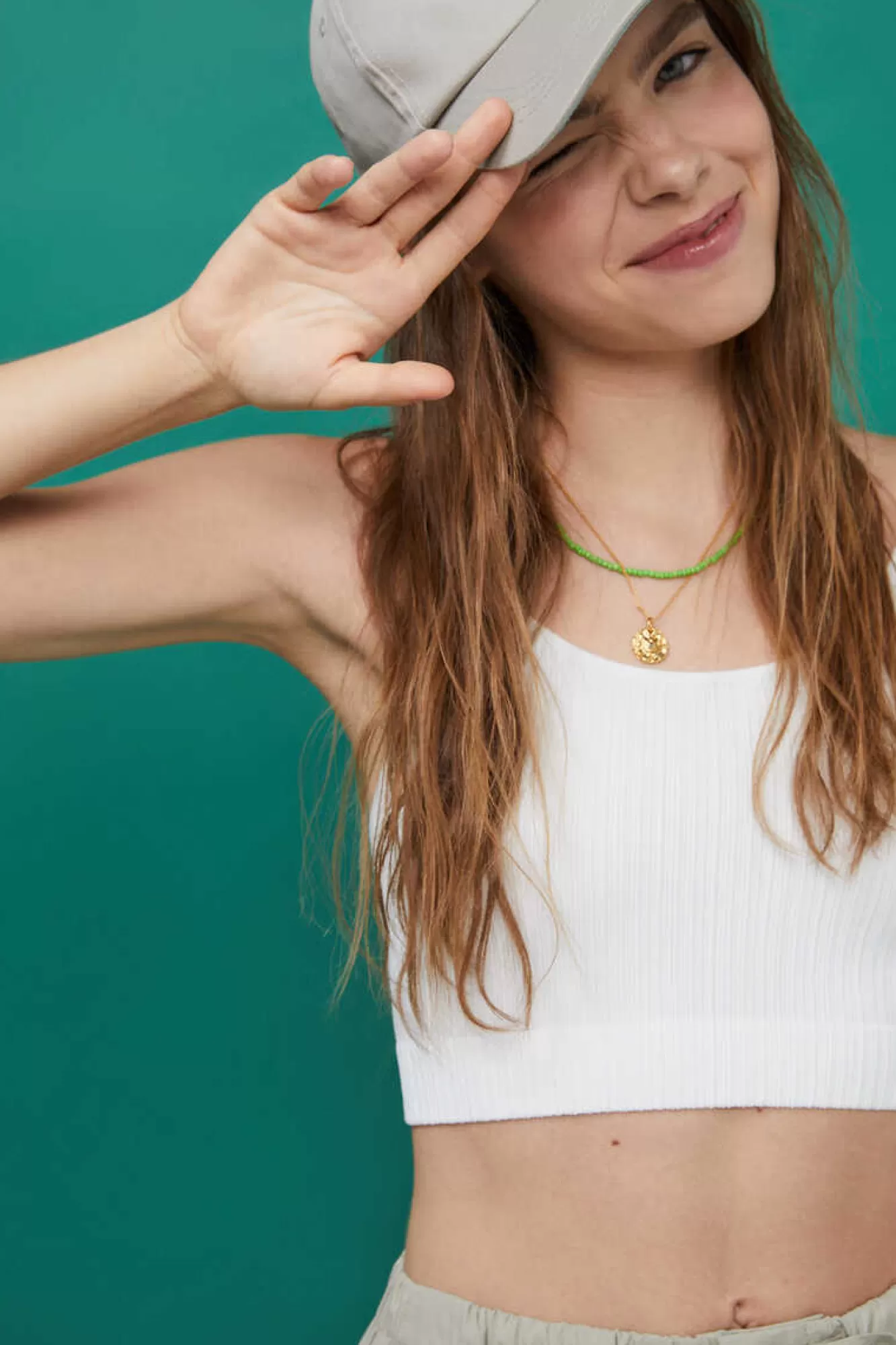 HI&BYE Crop Top Alcas Duplas Sem Costuras Azul-Claro