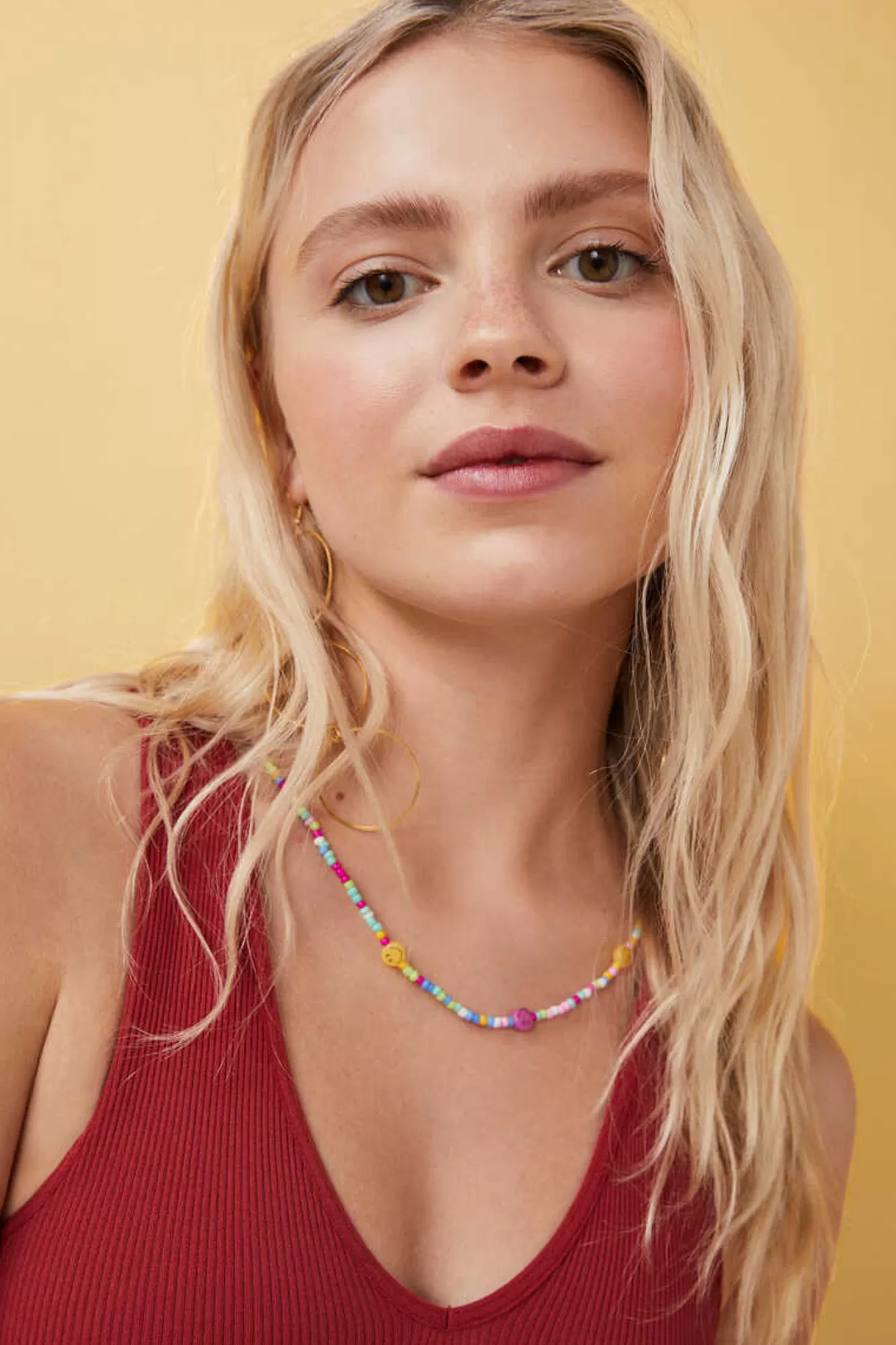 HI&BYE Crop Top Decote V Sem Costuras Bordo