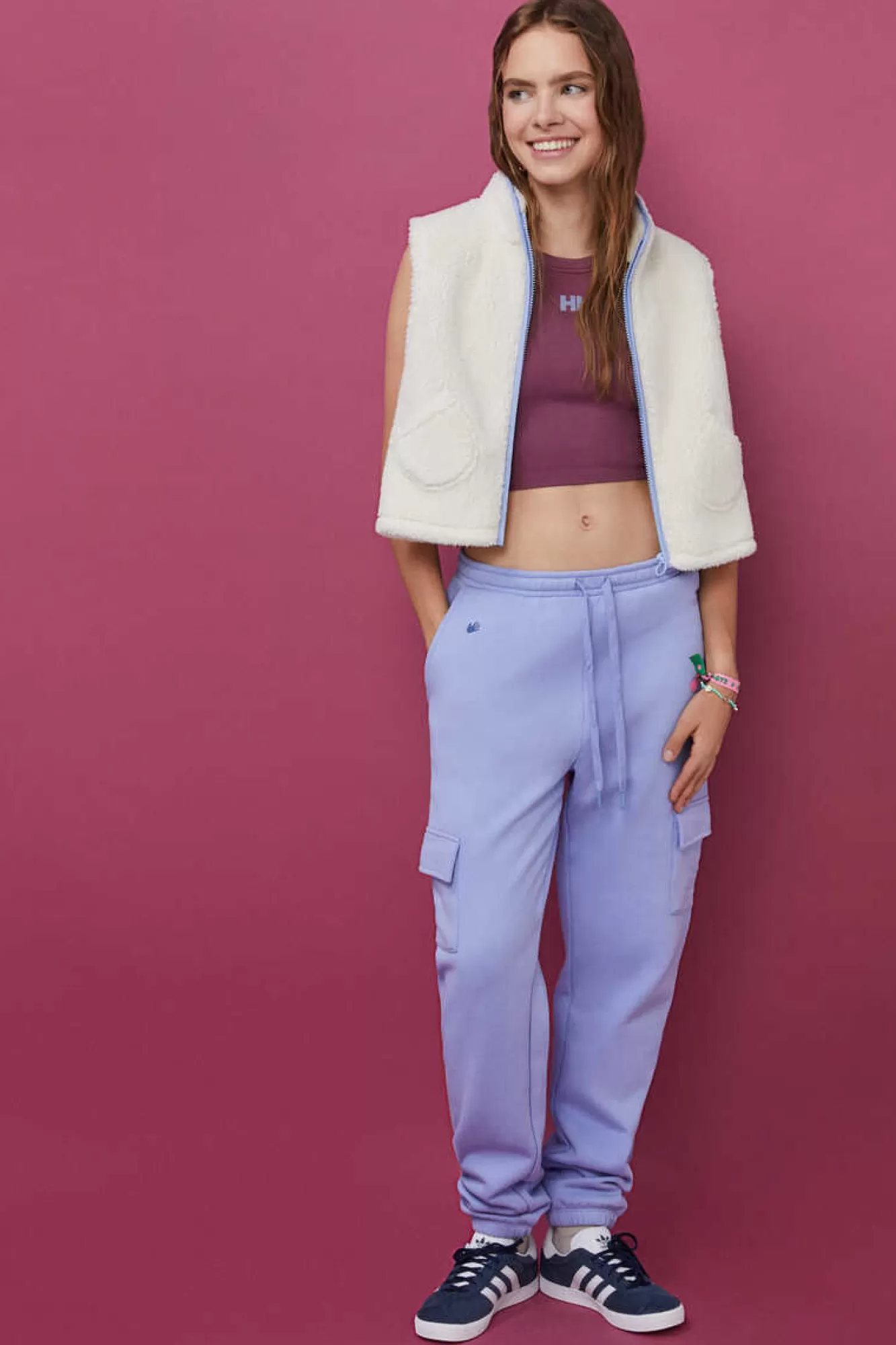 HI&BYE Crop Top Halter Sem Costuras Bordo