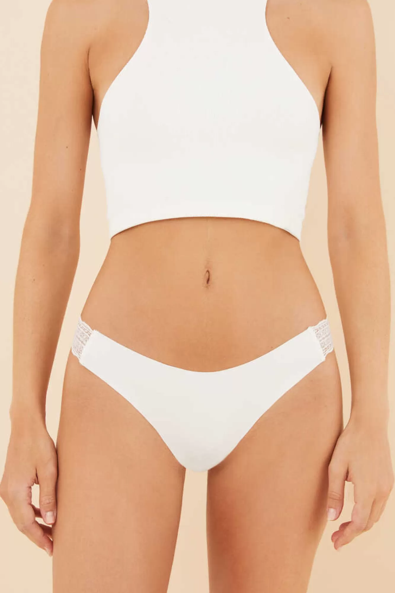 Women'secret Cuequinha Brasileira Microfibra Renda Branca