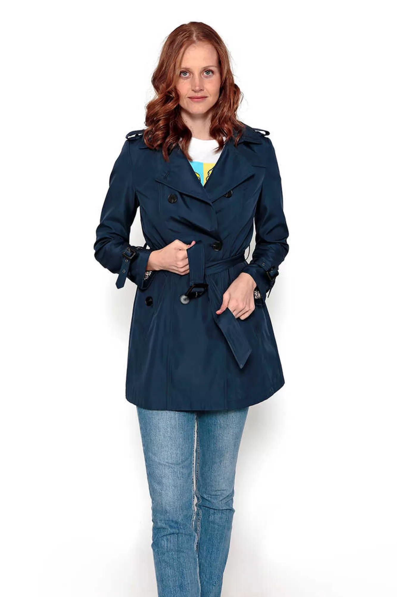 Brave Soul Gabardina Abotoada Com Cinto