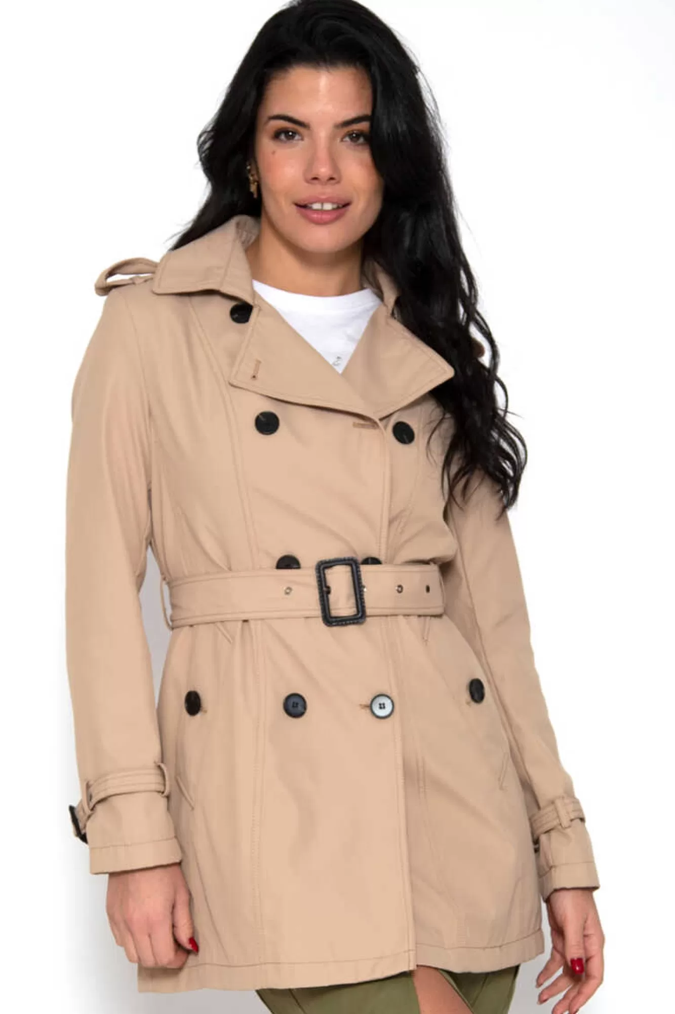 Brave Soul Gabardina Abotoada Com Cinto