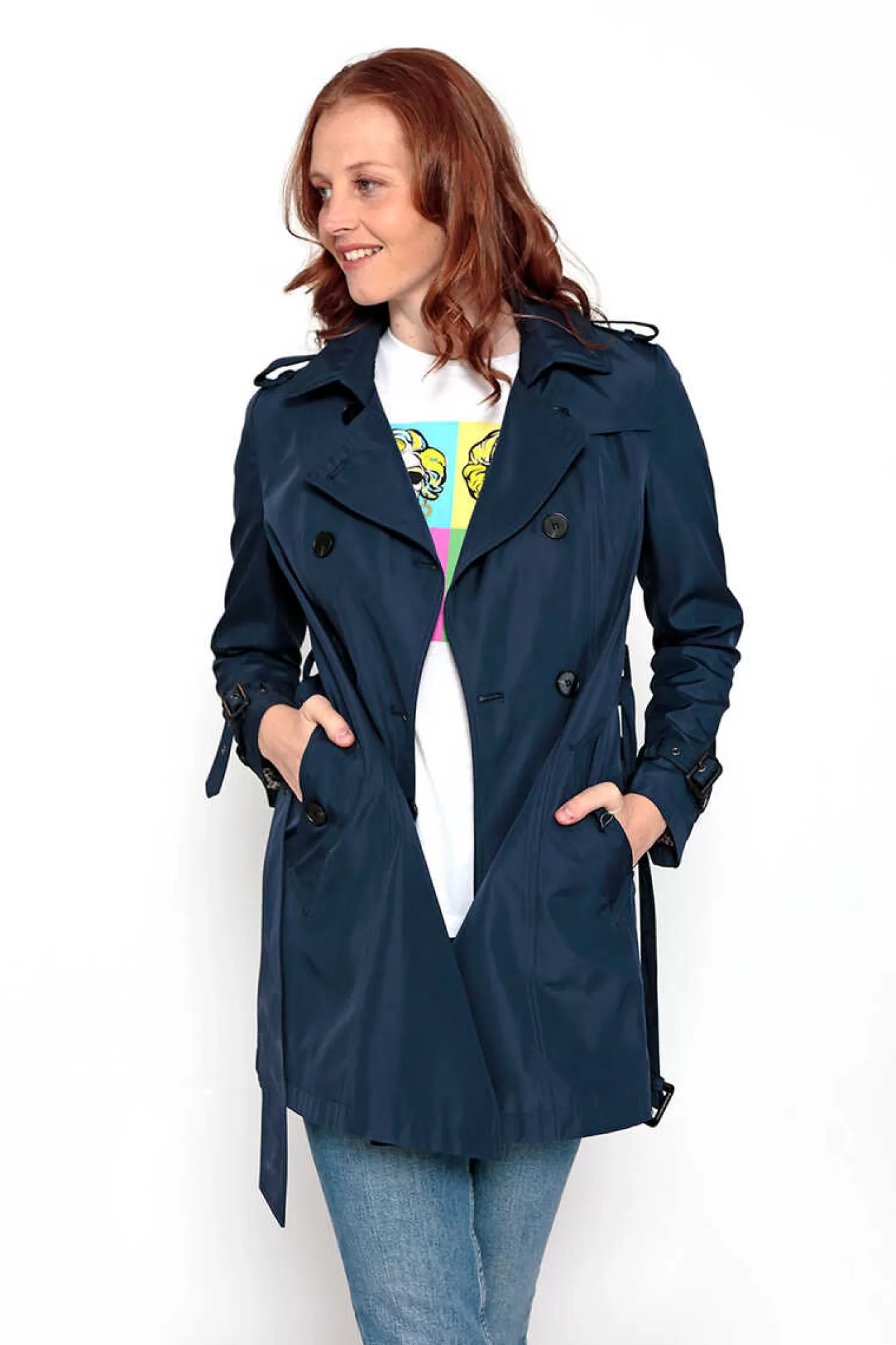 Brave Soul Gabardina Abotoada Com Cinto