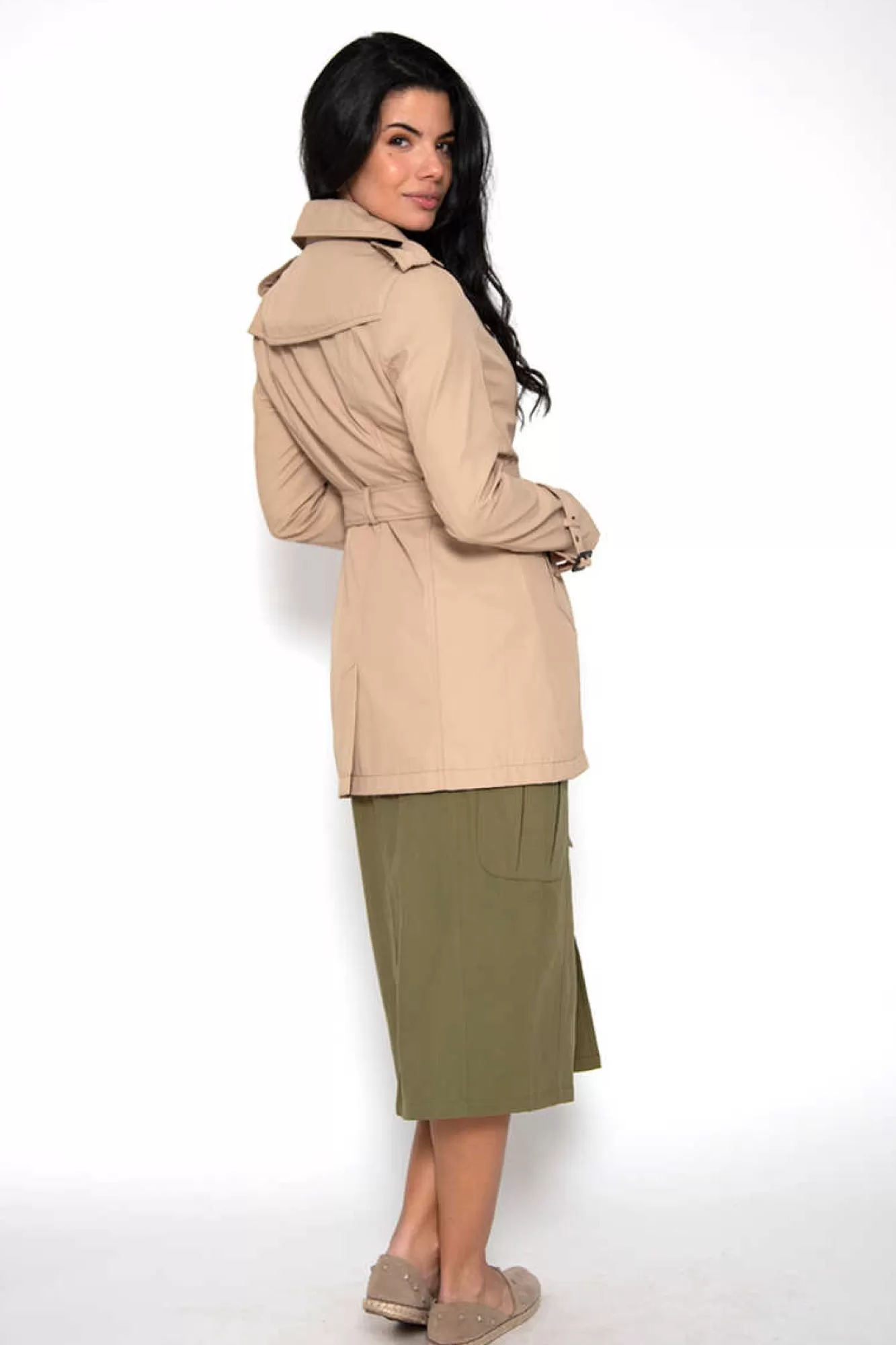 Brave Soul Gabardina Abotoada Com Cinto