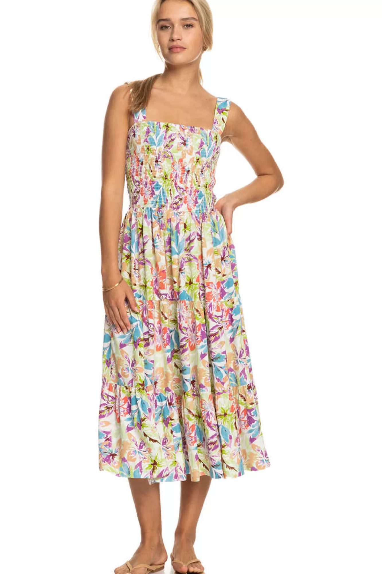 Roxy Honeymoon Avenue Printed - Vestido De Comprimento Medio Para Mulher