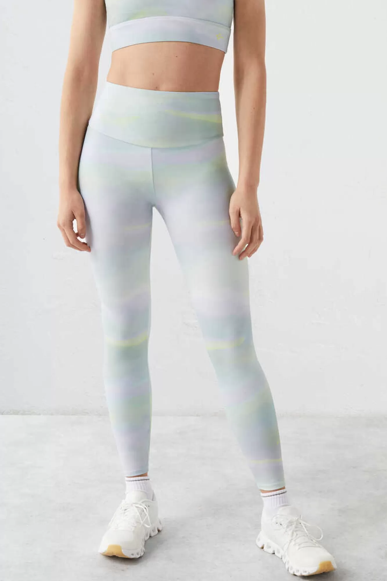 Dash and Stars Leggings Com Estampado Azul 4D Stretch