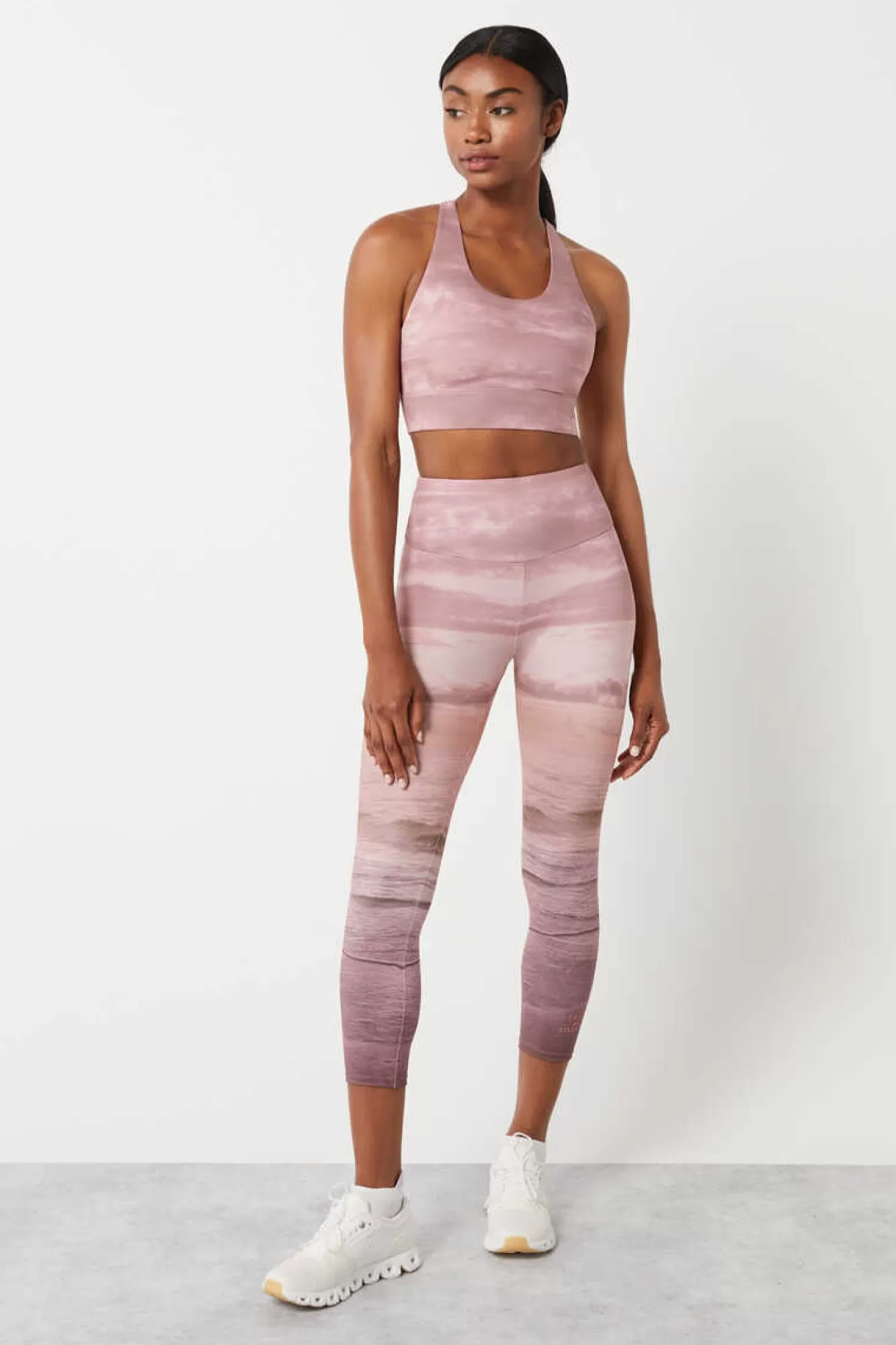 Dash and Stars Leggings Crop Sunset 4D Stretch