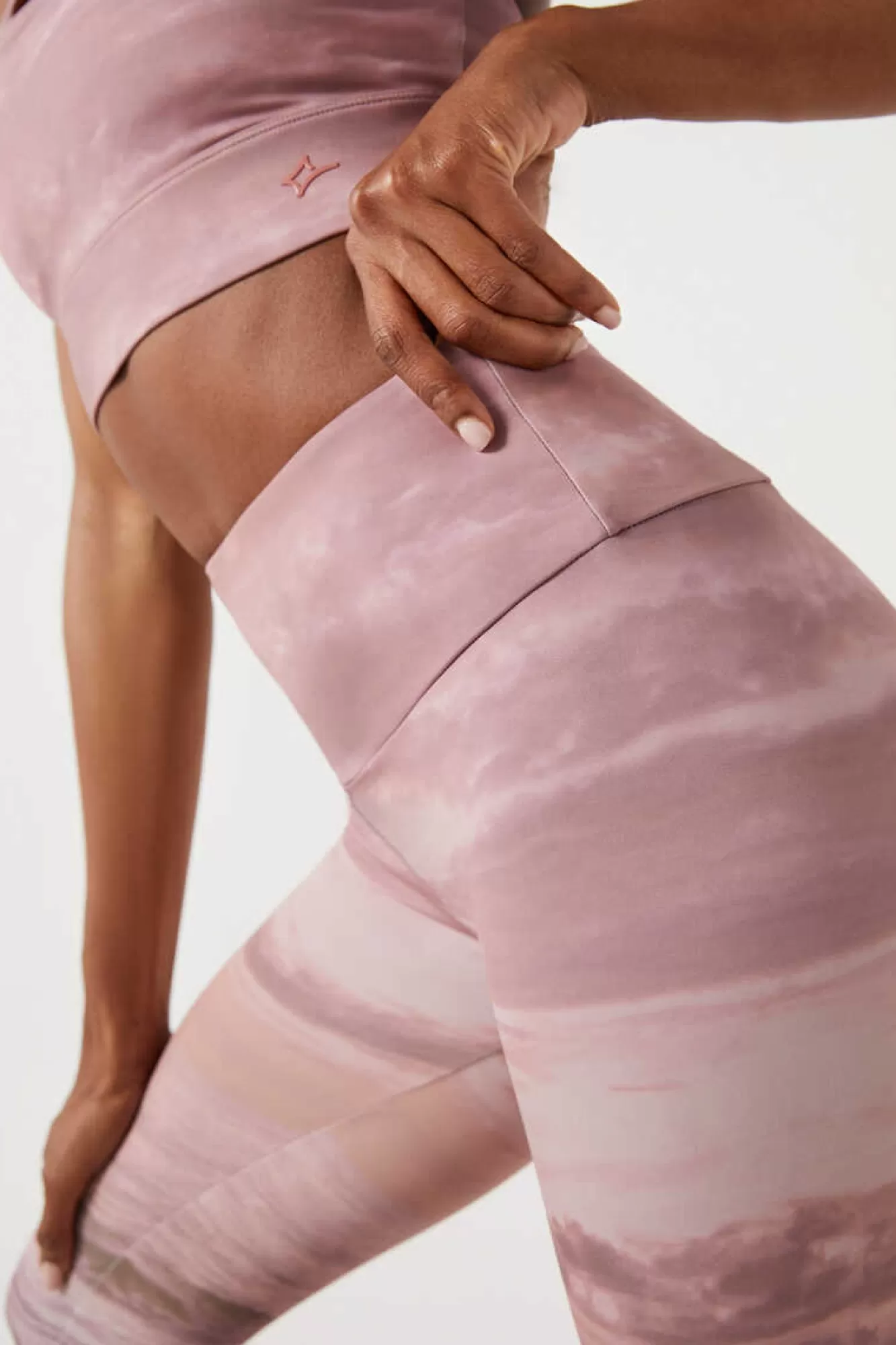 Dash and Stars Leggings Crop Sunset 4D Stretch