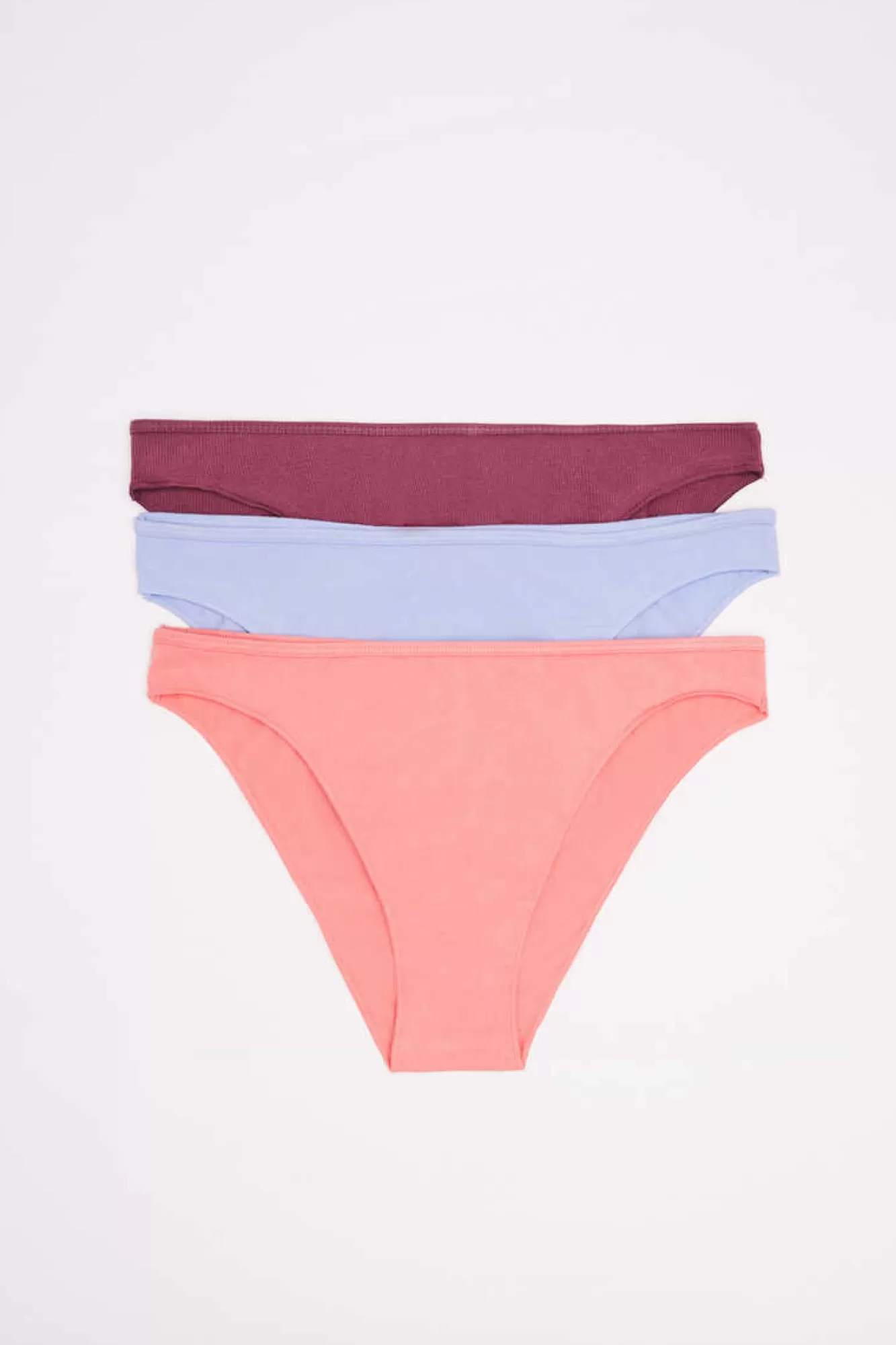 HI&BYE Pack 3 Cuecas Classicas Multicoloridas: Rosa, Lilas, Bordo