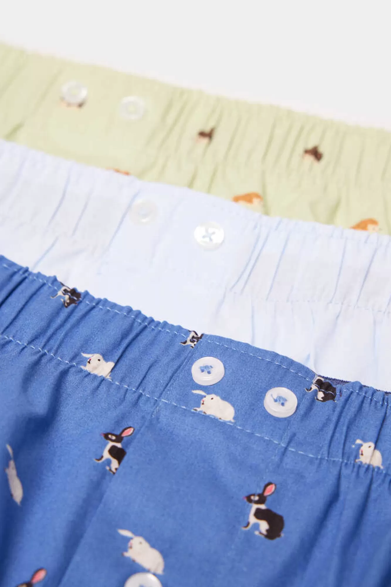 * Pack 3 Cuecas Em Popelina De Algodao Com Animais
