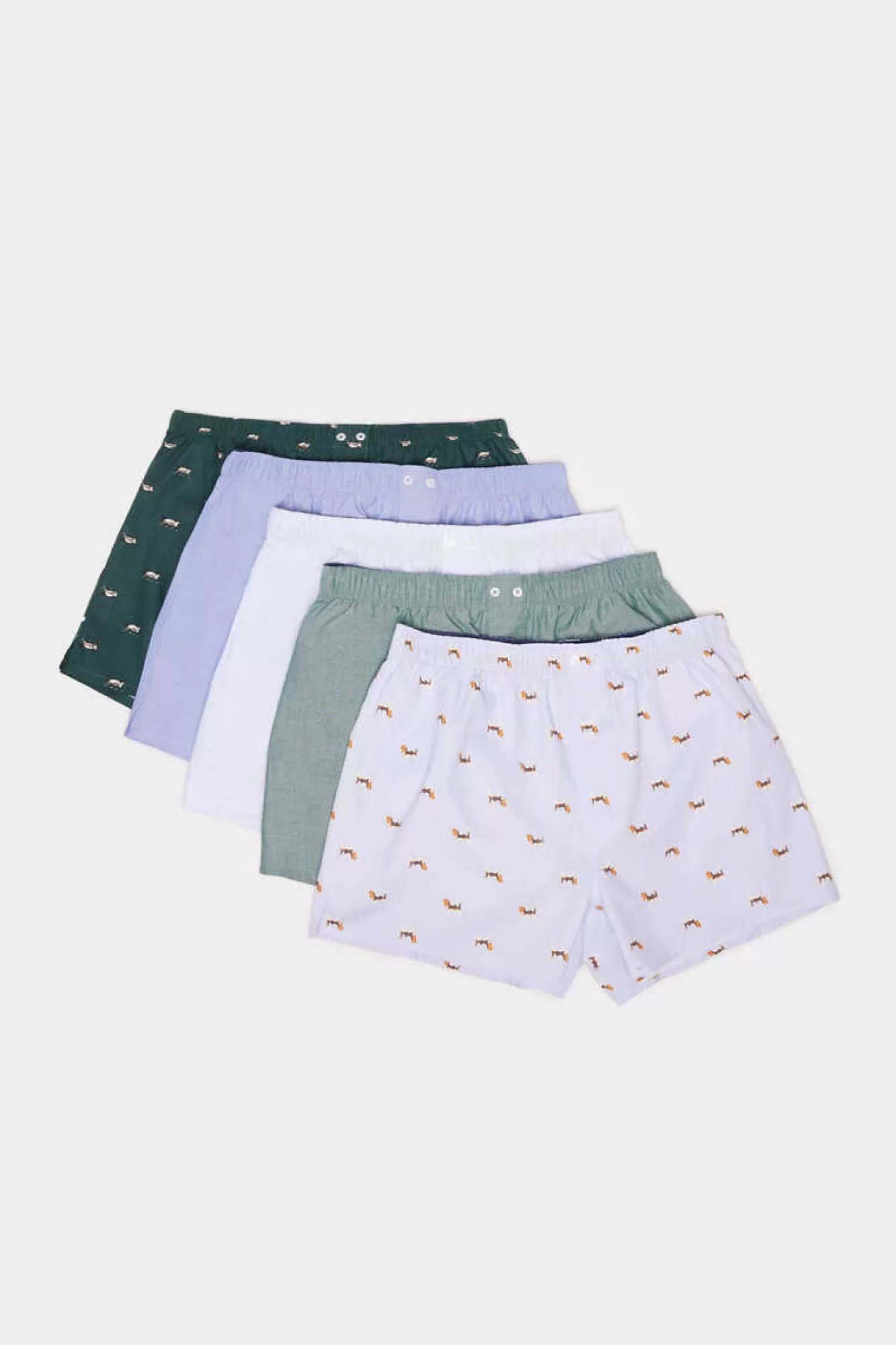 * Pack 3 Cuecas Em Popelina De Algodao, Com Caes E Gatos