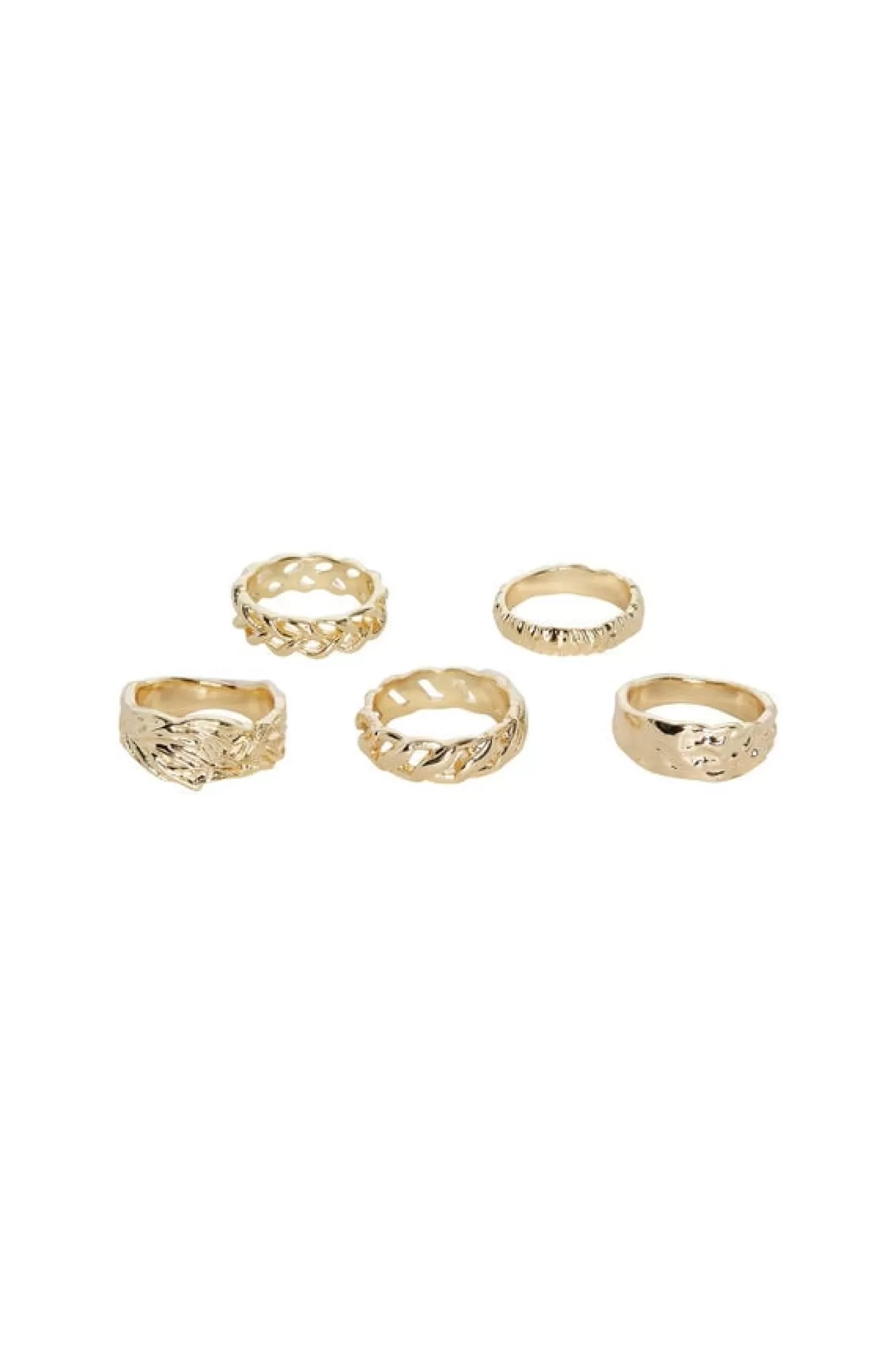 Pieces Pack De Cinco Aneis Dourados