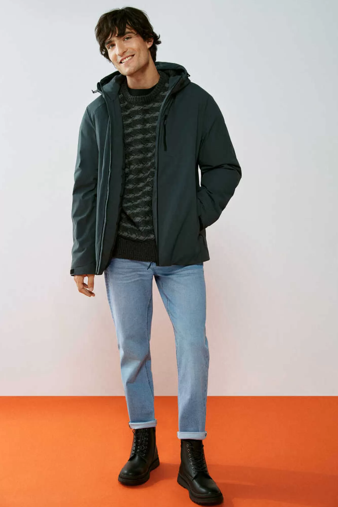 * Parka Curta Tecnica Acolchoada