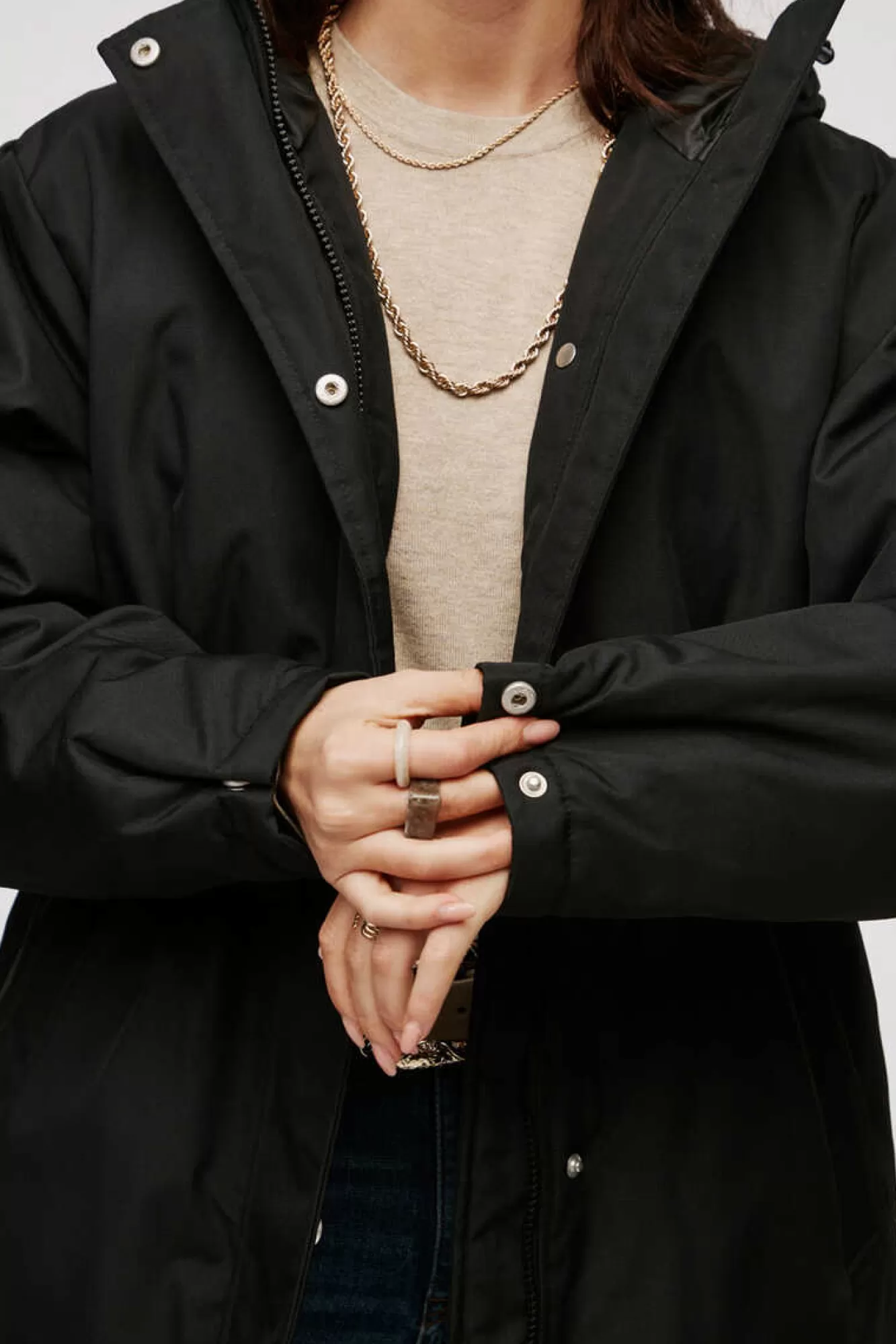 Jack & Jones Parka De Mulher Com Capuz E Cintura Ajustavel